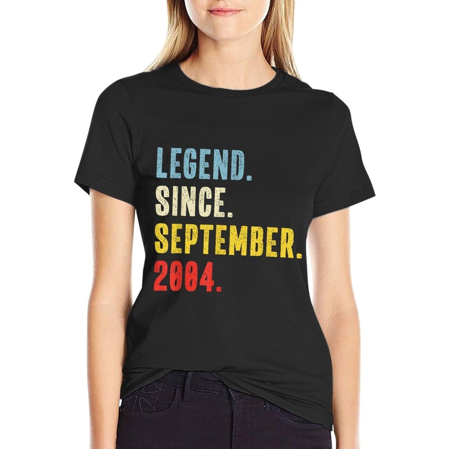 21 Year Old Legend Since September 2004 Retro 21st Birthday Graphic-printed T-Shirt