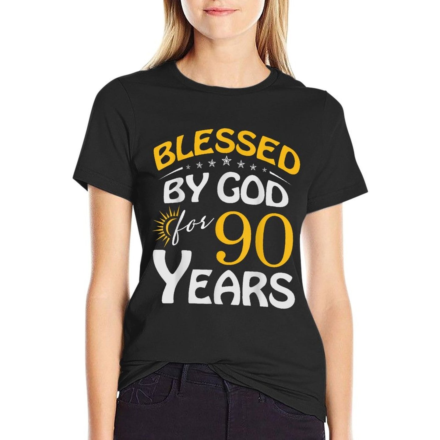 Vintage Blessed by God For 90 Years Old Happy 90th Birthday  Vintage-inspired T-Shirt