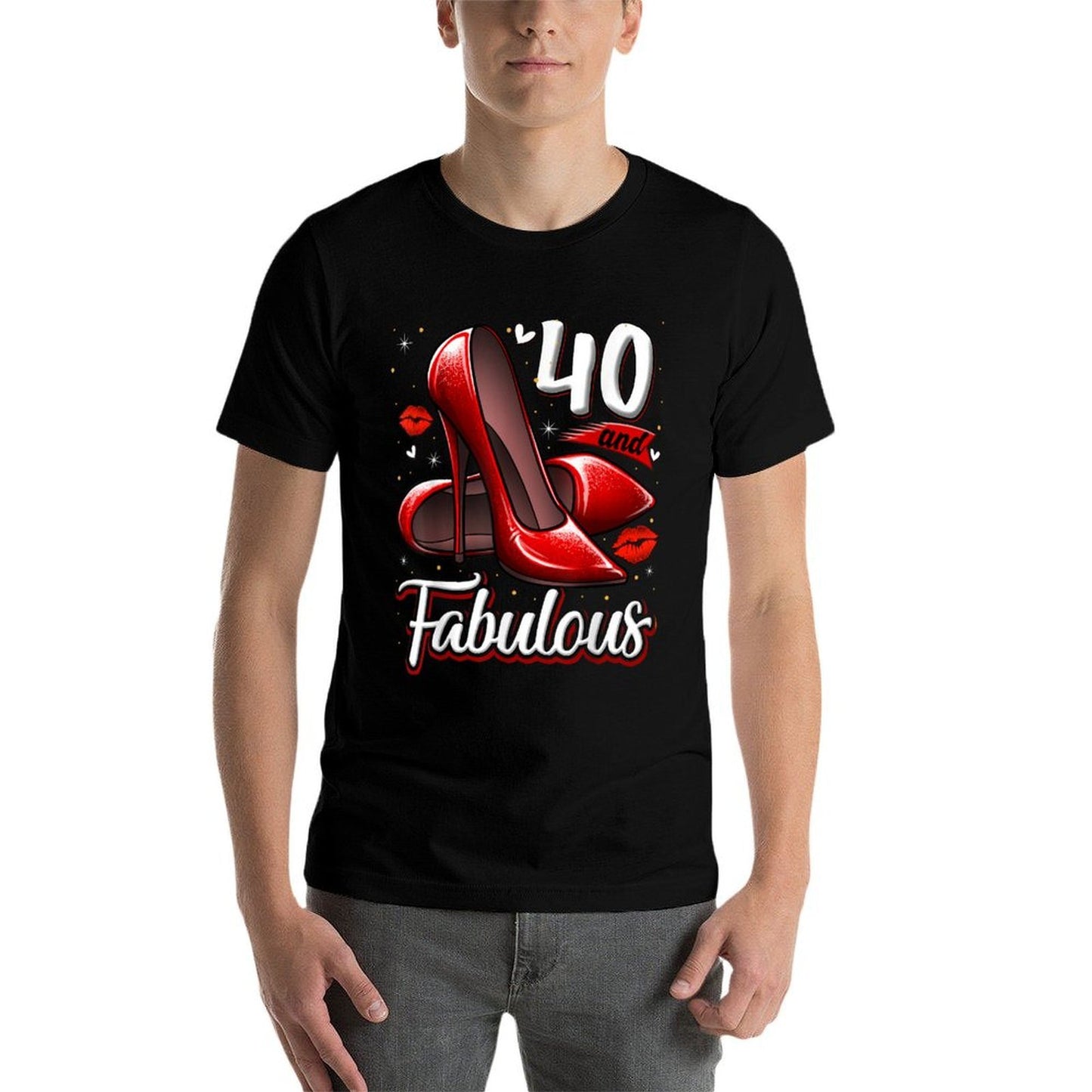 40 And Fabulous High Heels Stepping Into My 40th Birthday  Polyester Blend T-Shirt