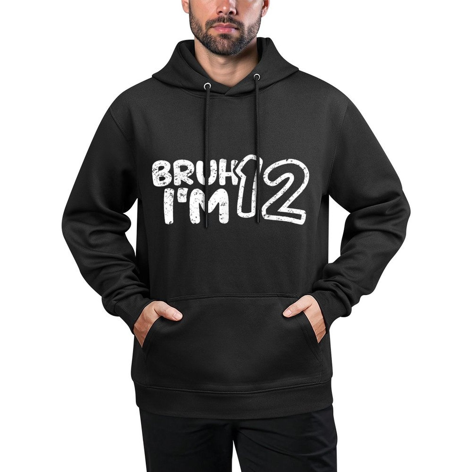 Bruh I'm 12 It's My 12th Birthday 12 Year Old Birthday Customizable Surface Hoodie