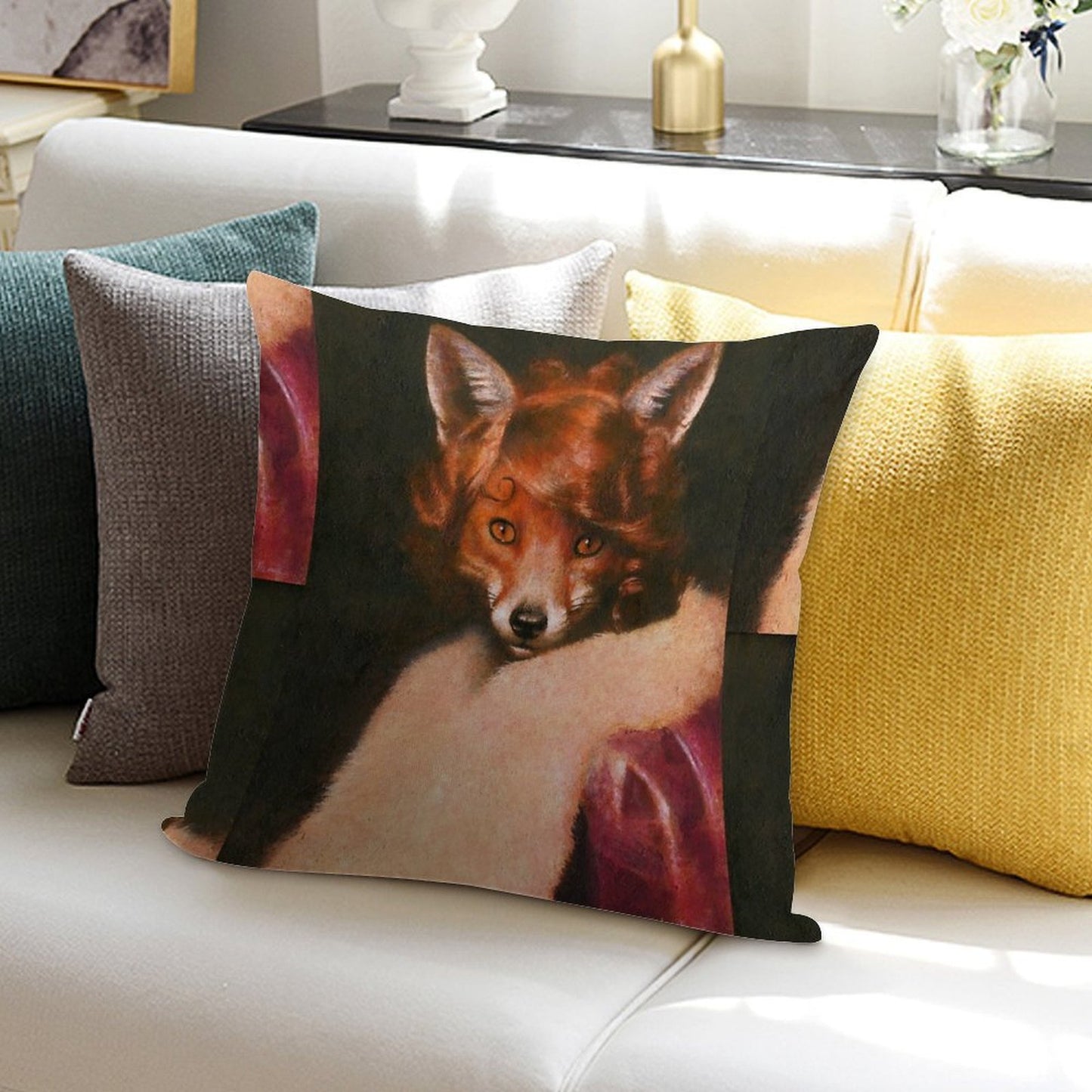 Vintage Vixen Soft Hidden Zipper Throw Pillow
