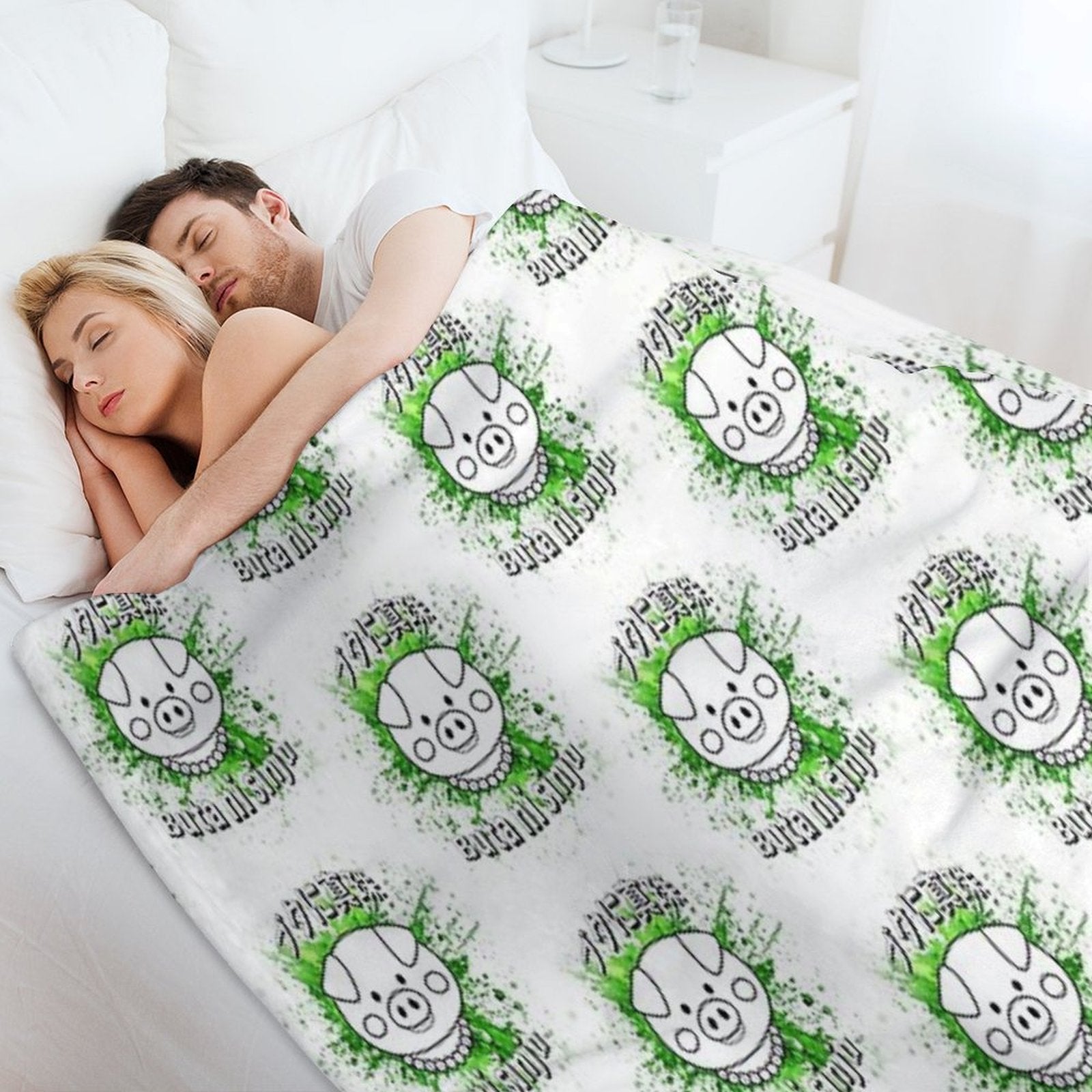 Copie De A Dapper Pig! With Colored Background Anti-pilling Throw Blanket