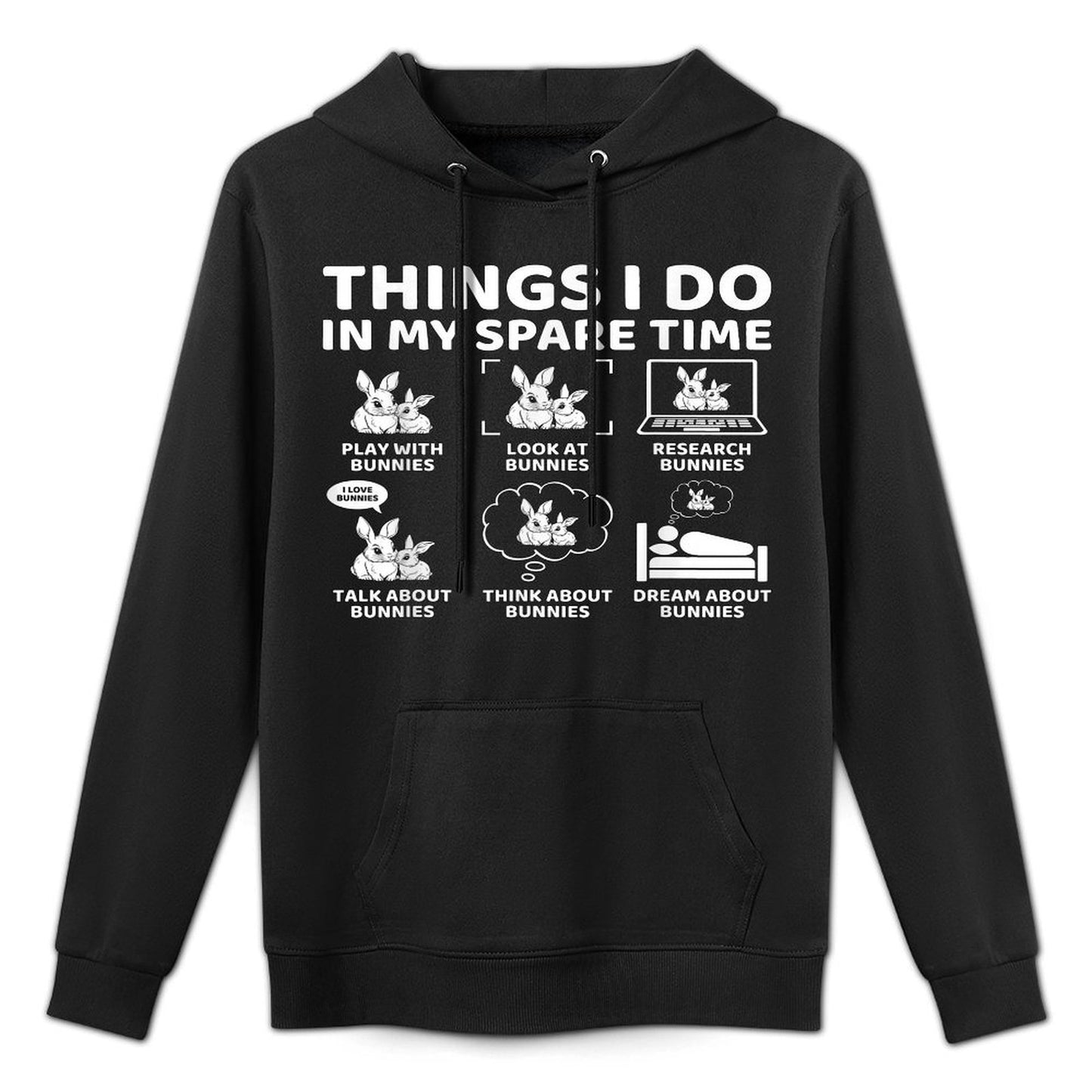 Things I Do in My Spare Time Funny Bunny Rabbit Lover Shrink-Resistant Hoodie
