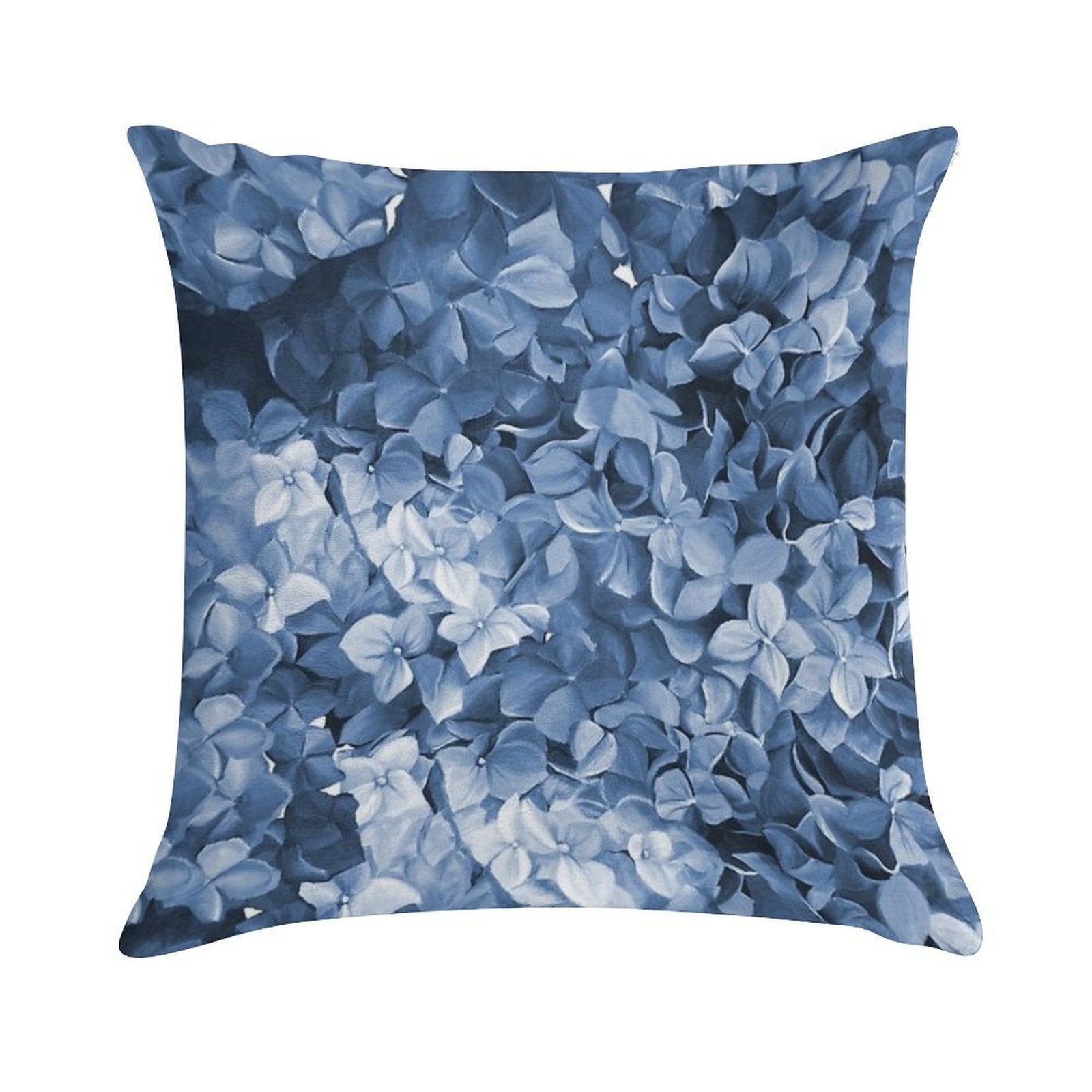 Hydrangea Hamptons Blue Soft High-Density Material Throw Pillow