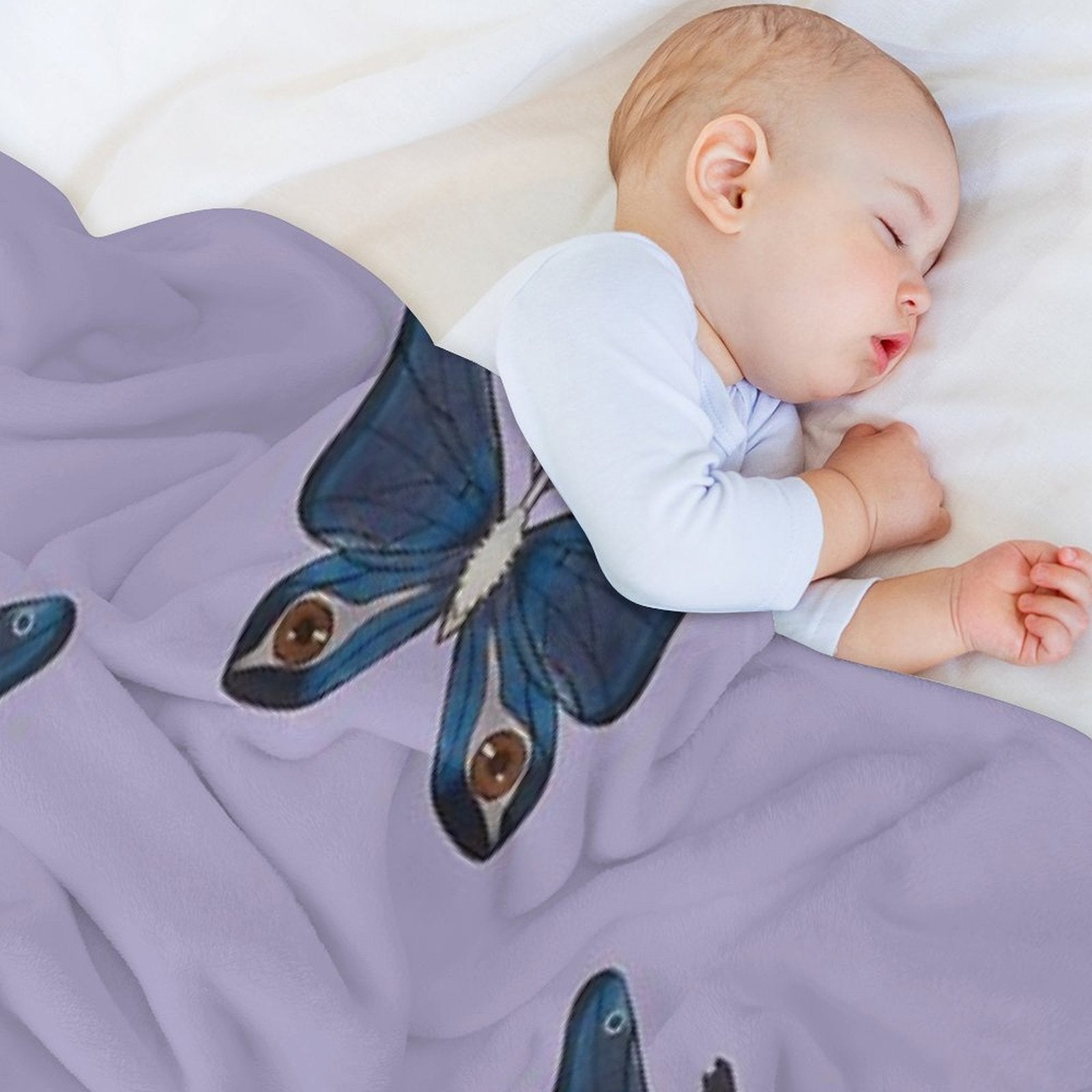 Purple Moth Shrink-resistant Throw Blanket