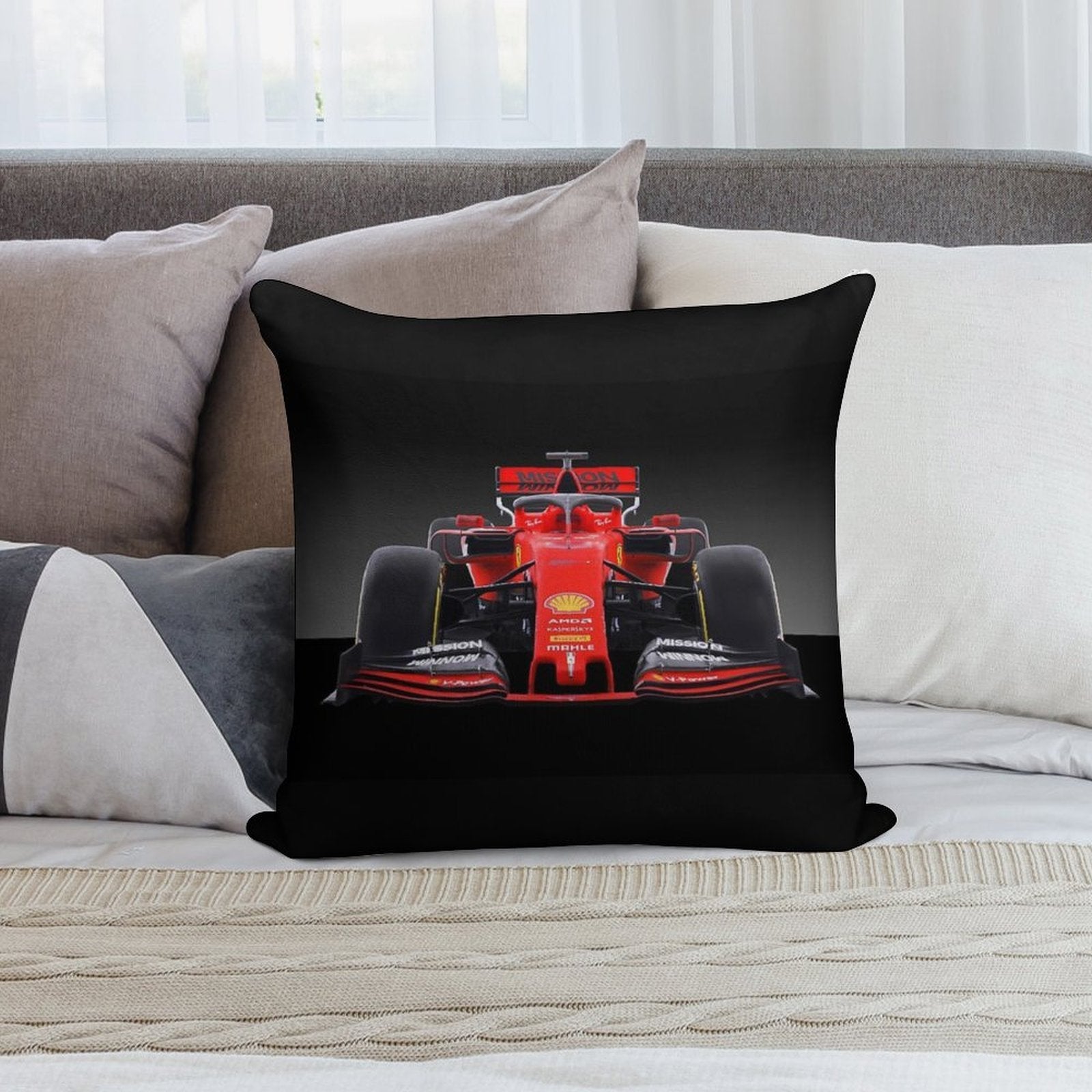 Ferrari F1 Formula 1 (#219) Soft Decorative Cover Throw Pillow