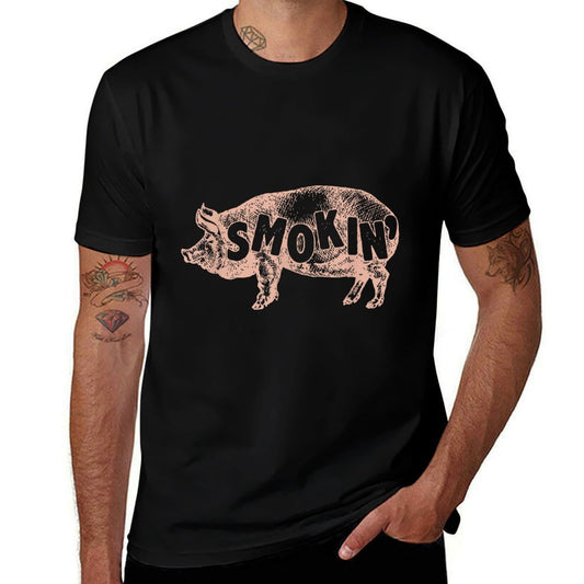 Smokin - Funny Hog BBQ T  Graphic-printed T-Shirt
