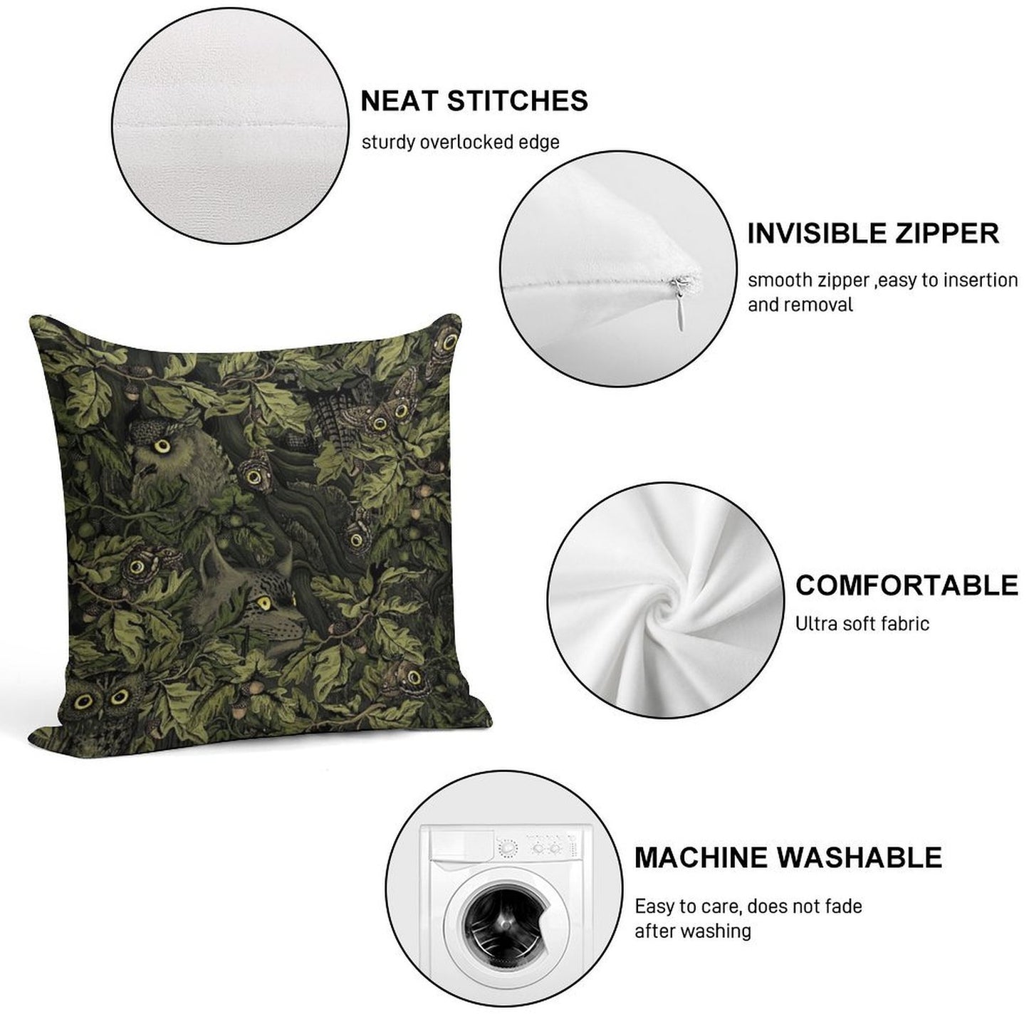 Fit In (olive Green) Soft Ultra-Soft Texture Throw Pillow