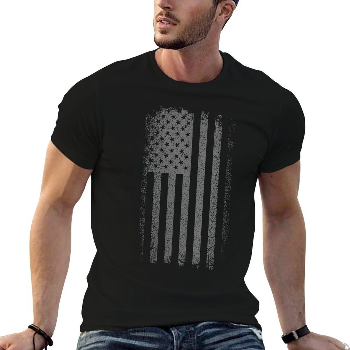 Womens Black American - Patriotic Freedom Dark Odor-resistant T-Shirt