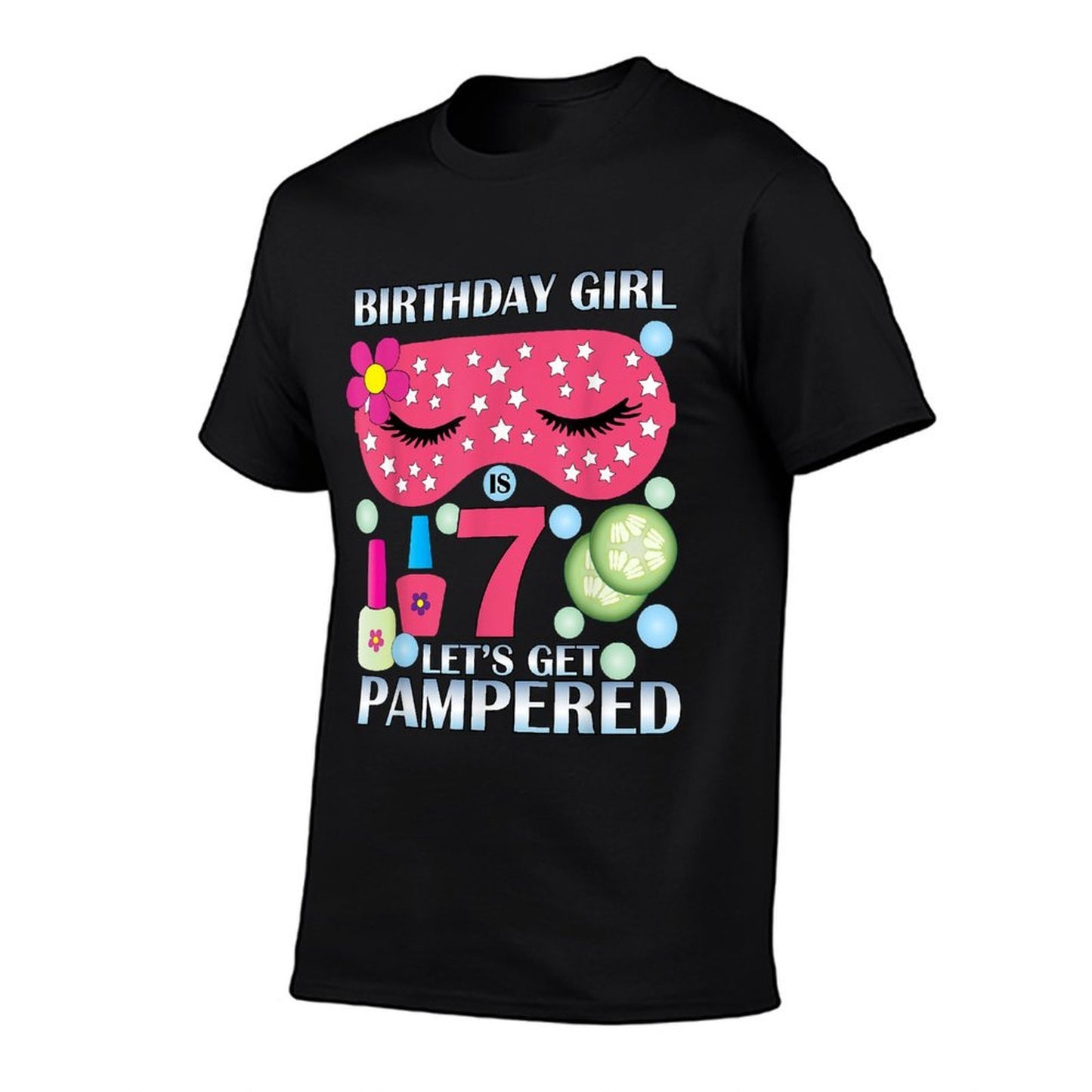 Spa Birthday Party Themed Birthday Girls Age 7 Heathered Texture T-Shirt