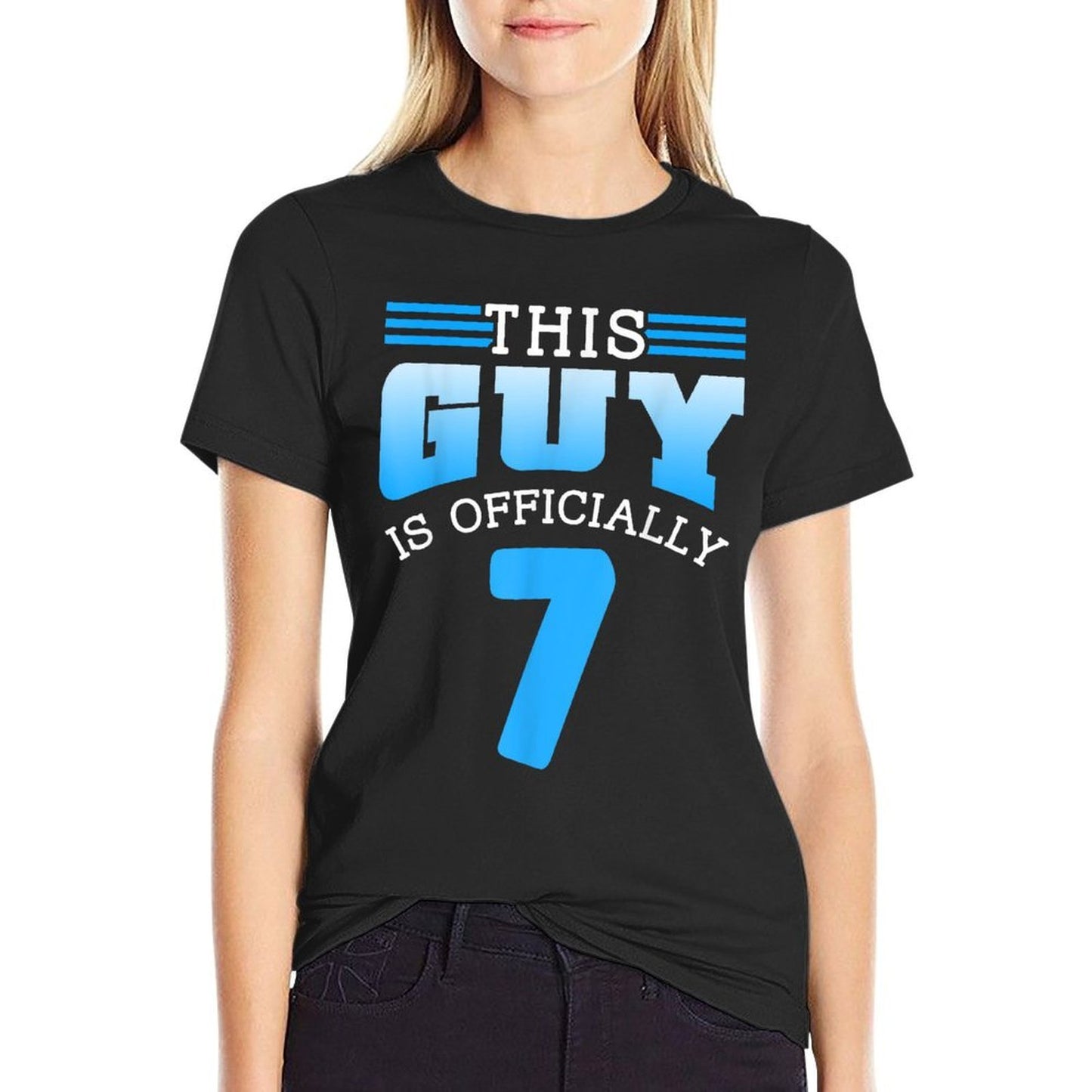 This Guy Is Officially 7 Cute Birthday Men Boy Seven 7Th  Summer-ready Fabric T-Shirt