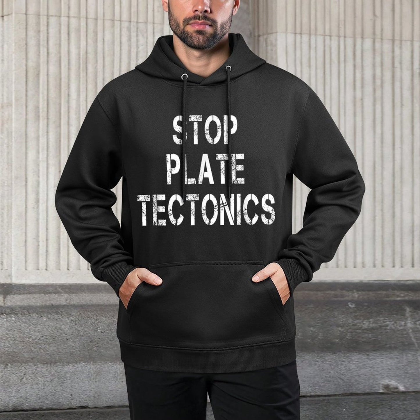 Stop Plate Tectonics Geology Hilarious Meme Cotton-Polyester Blend Hoodie