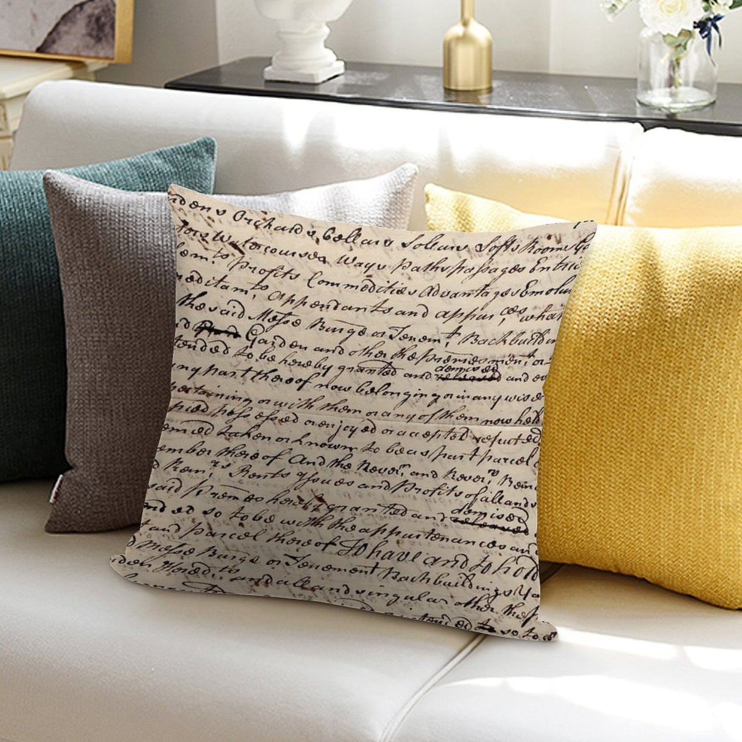 Old Letter Soft Gift Ready Throw Pillow