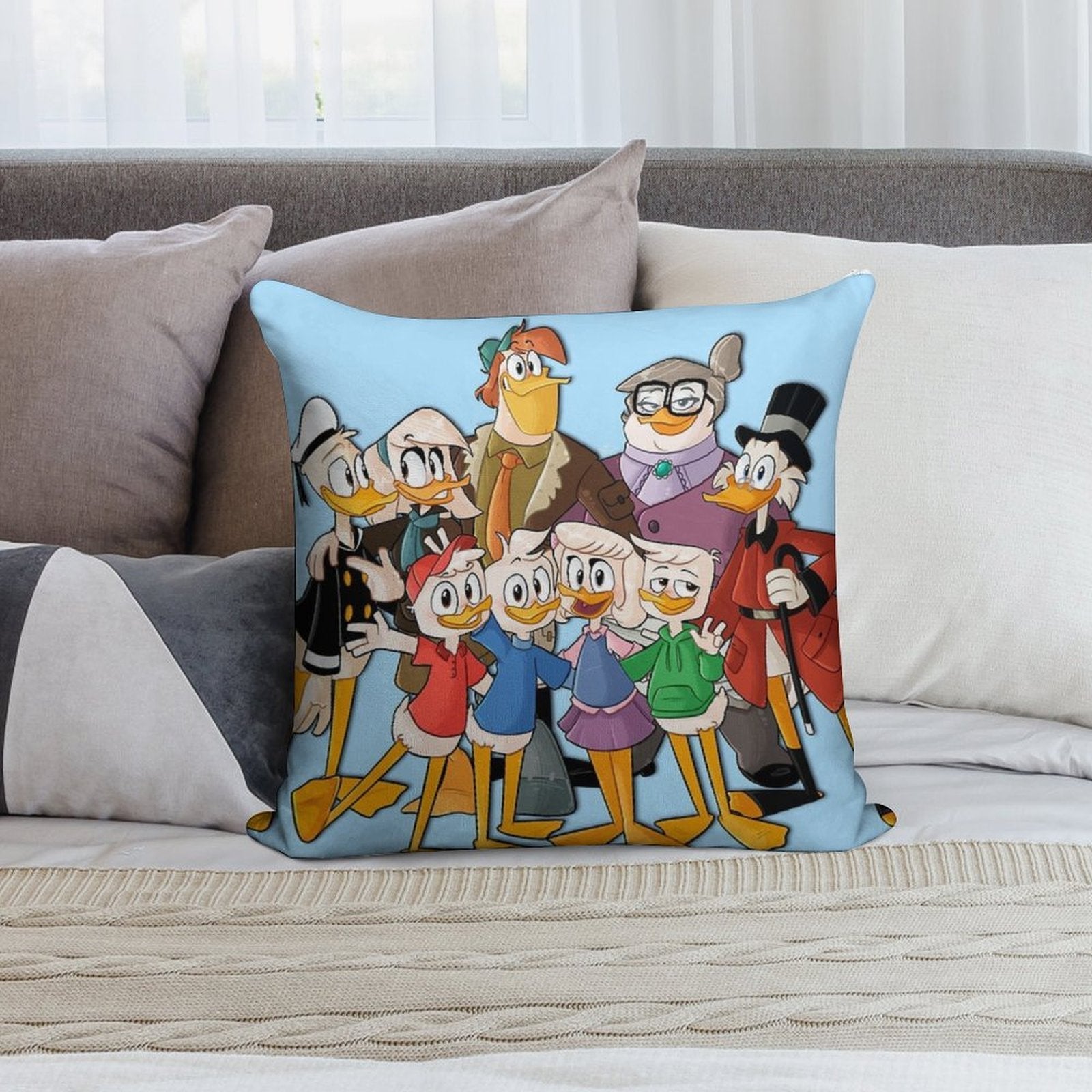 Clan McDuck Soft Hidden Zipper Throw Pillow