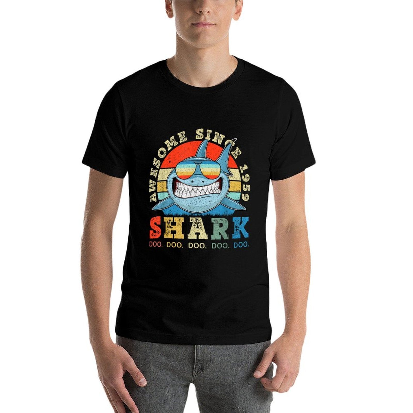 Shark Awesome 1959 60th Birthday Gifts 60 Years Old  Vintage-inspired T-Shirt
