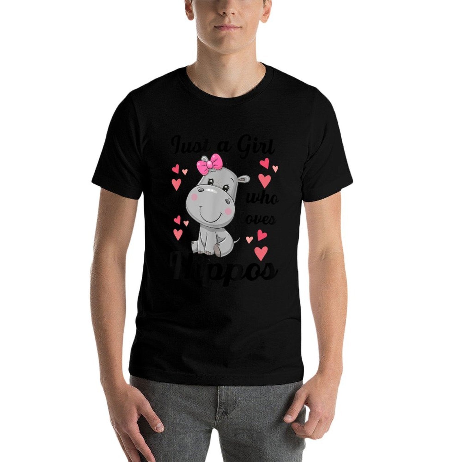 Cute Hippo-Shirt Just A Girl Who Loves Hippo Kids Toddler  Fade-proof Color T-Shirt