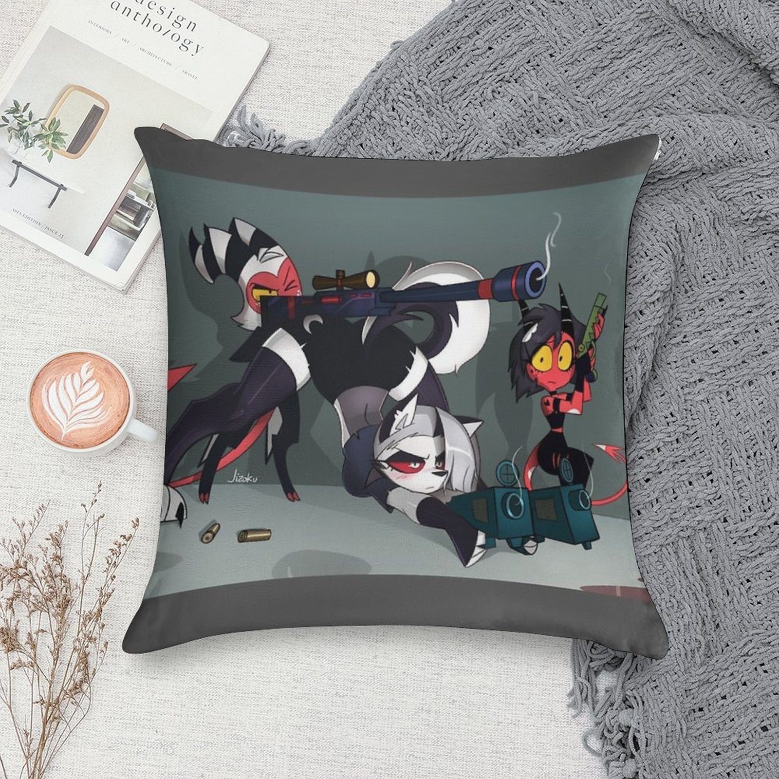 Bang! - Loona X Moxxie Soft Washable Throw Pillow