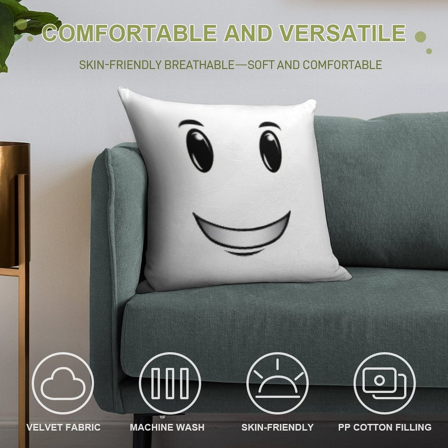 Winning Smile Soft Easy Maintenance Throw Pillow