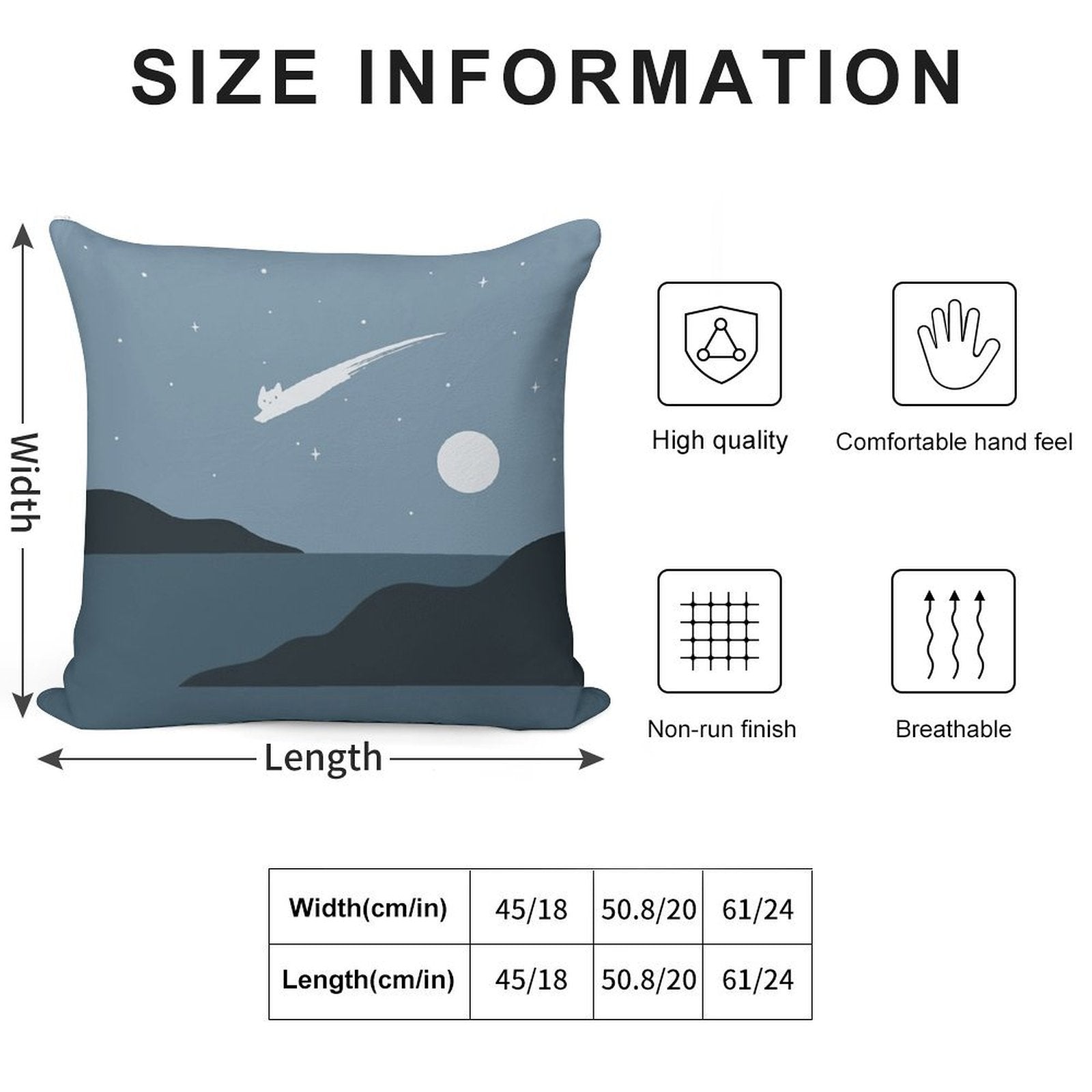 Cat Landscape 43 Soft Durable Construction Throw Pillow