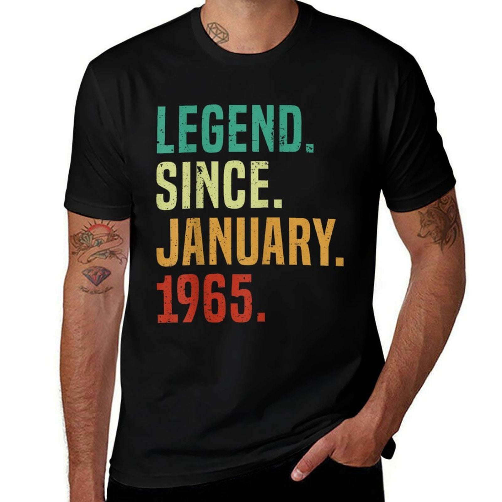 60 Years Old Legend Since January 1965 60th Birthday  Lightweight T-Shirt