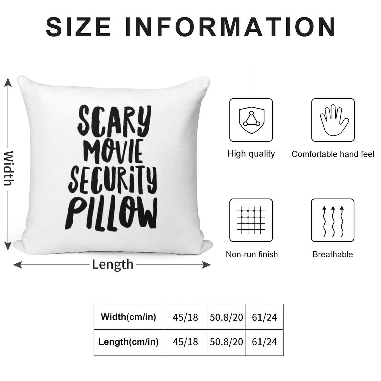 Scary Movie Security Pillow Soft Shrink-Resistant Throw Pillow