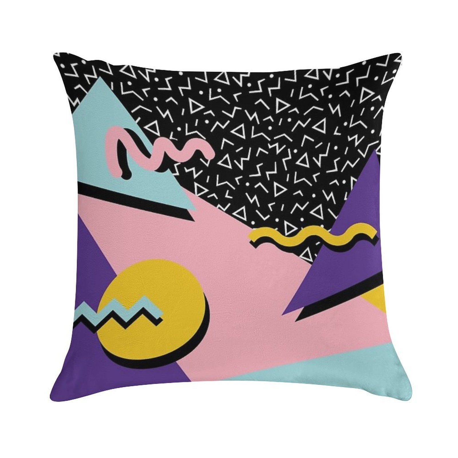 Memphis Pattern 20 - Retro 90s  80s Soft Durable Construction Throw Pillow