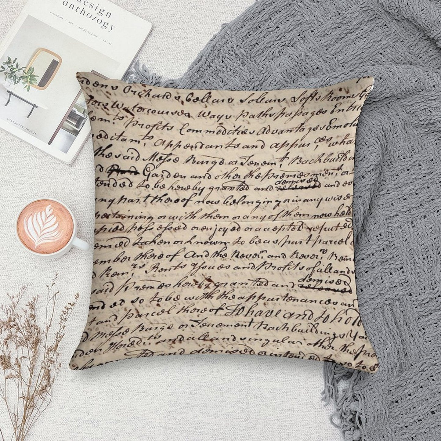 Old Letter Soft Gift Ready Throw Pillow