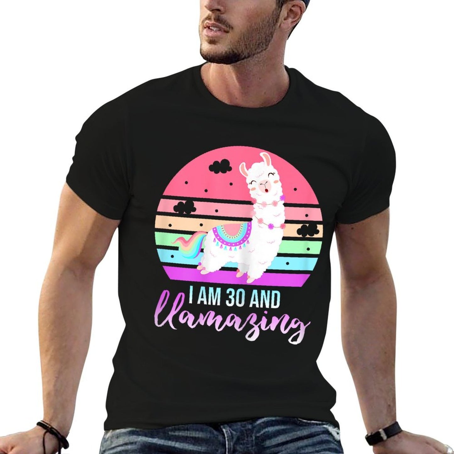 30 Years Old 30th Birthday Llamazing Llama Gift  Stretchy T-Shirt