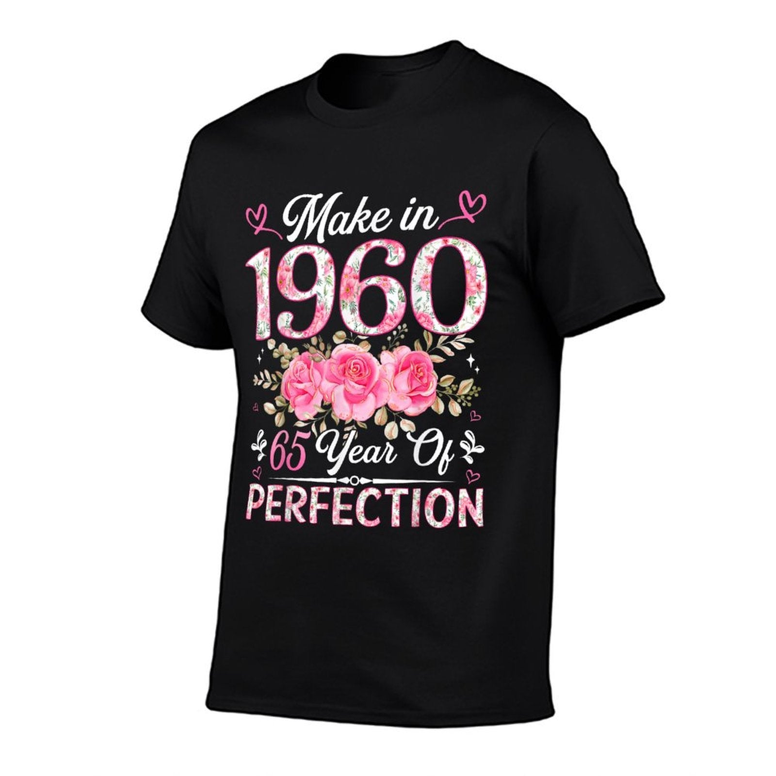 65 Year Old Made In 1960 Floral 65th Birthday Women  Oversized Silhouette T-Shirt