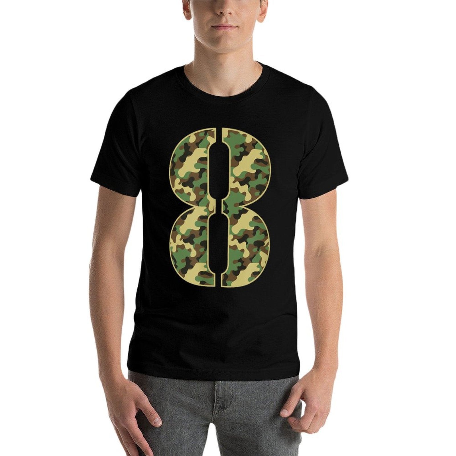 8th Birthday Soldier 8 Year Old Military Themed Camo  Easy-care T-Shirt