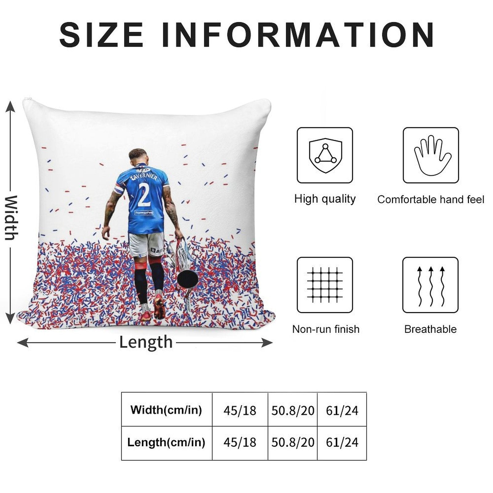 Rangers FC Captain James Tavernier with The 55th League Title Trophy Soft Shrink-Resistant Throw Pillow