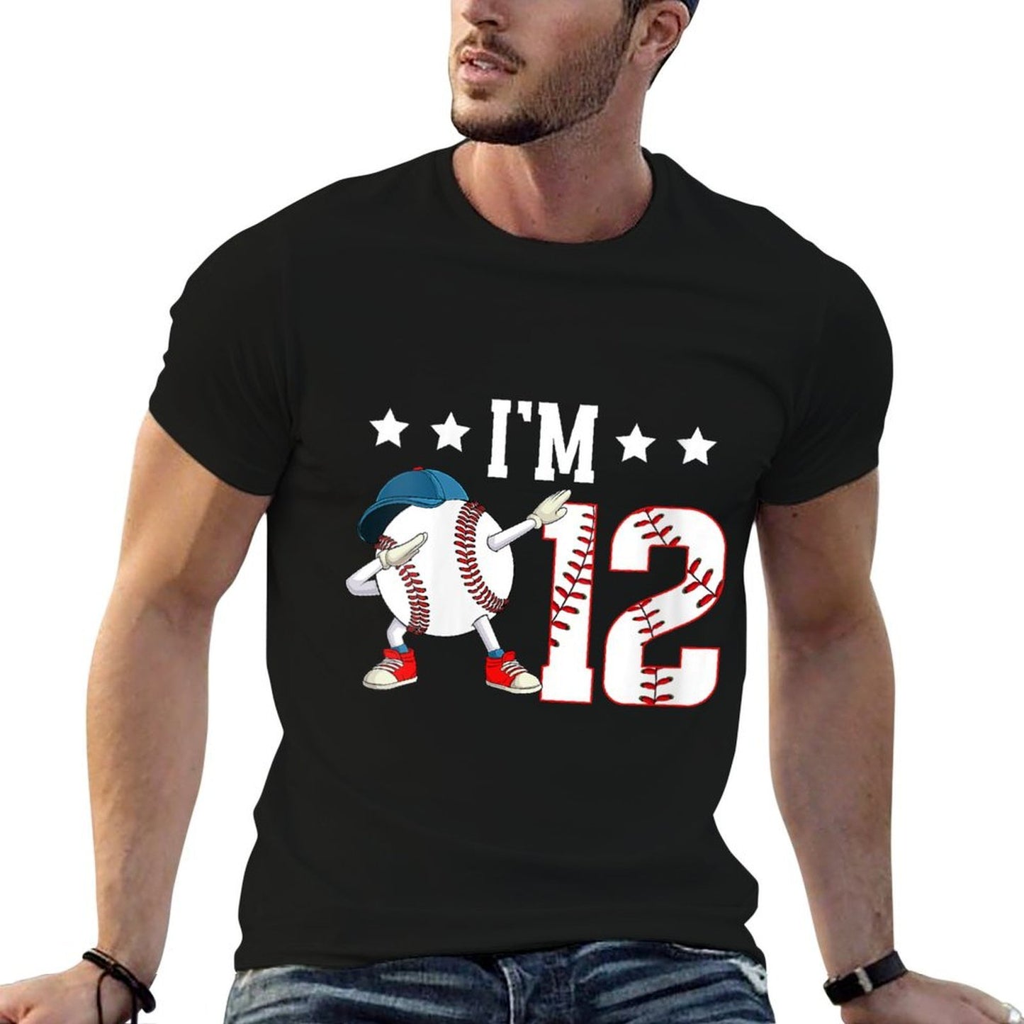 Womens 12th Baseball Birthday Twelve Year Old Baseball Player Fade-proof Color T-Shirt