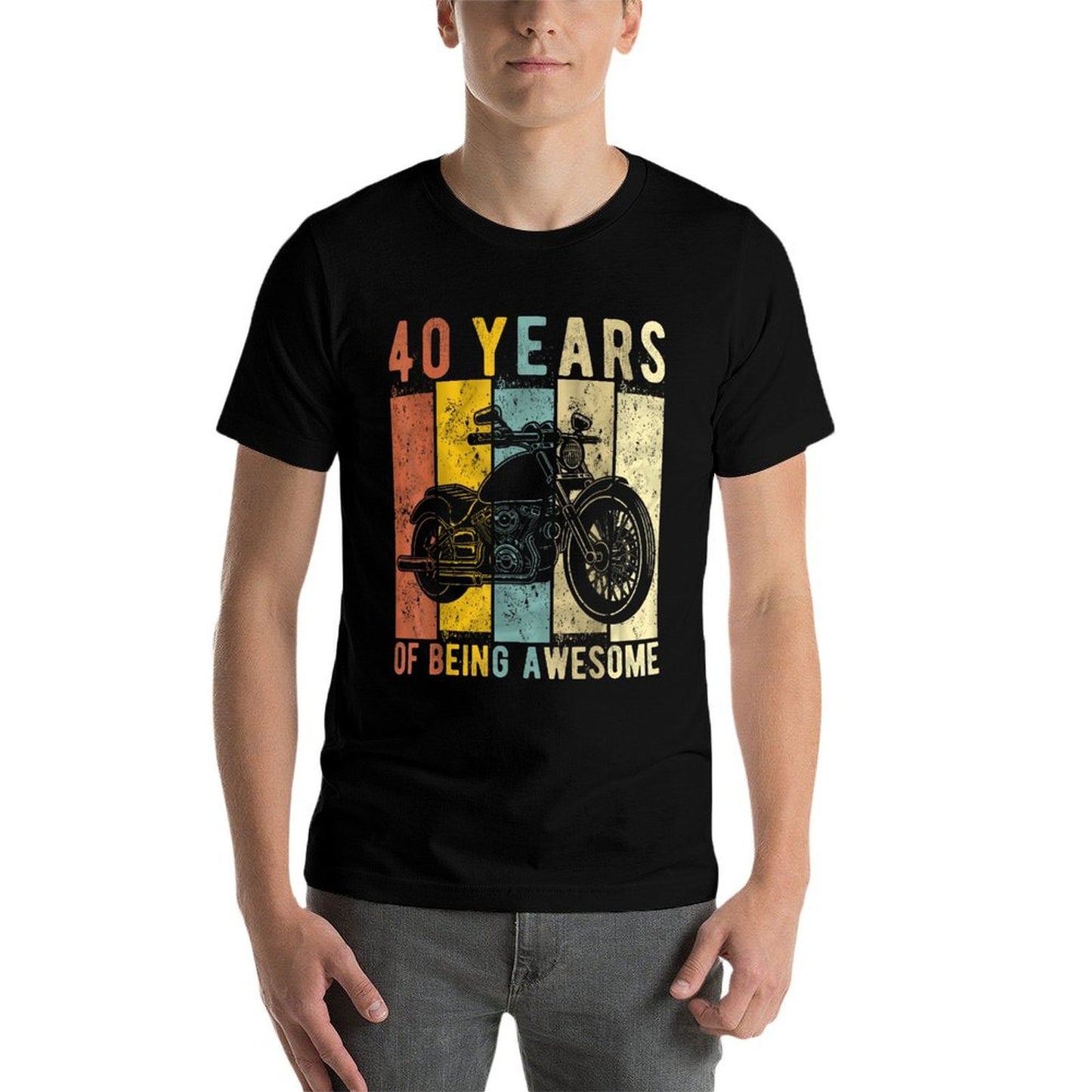 40 Year Old Motorcycle Birthday Vintage Retro 40th Birthday  Graphic-printed T-Shirt