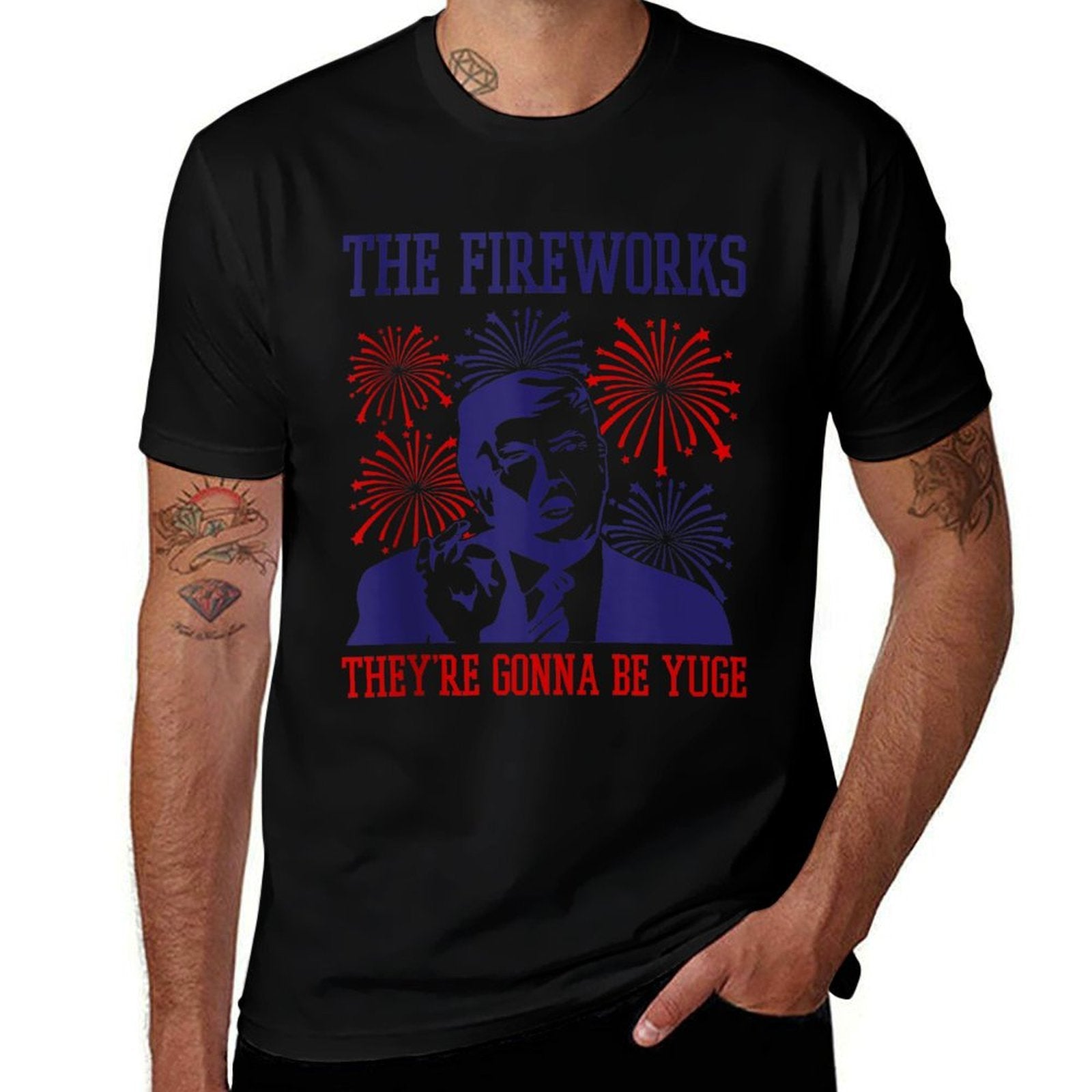 Funny Trump Quote Fireworks 4th Of July  Moisture-wicking T-Shirt