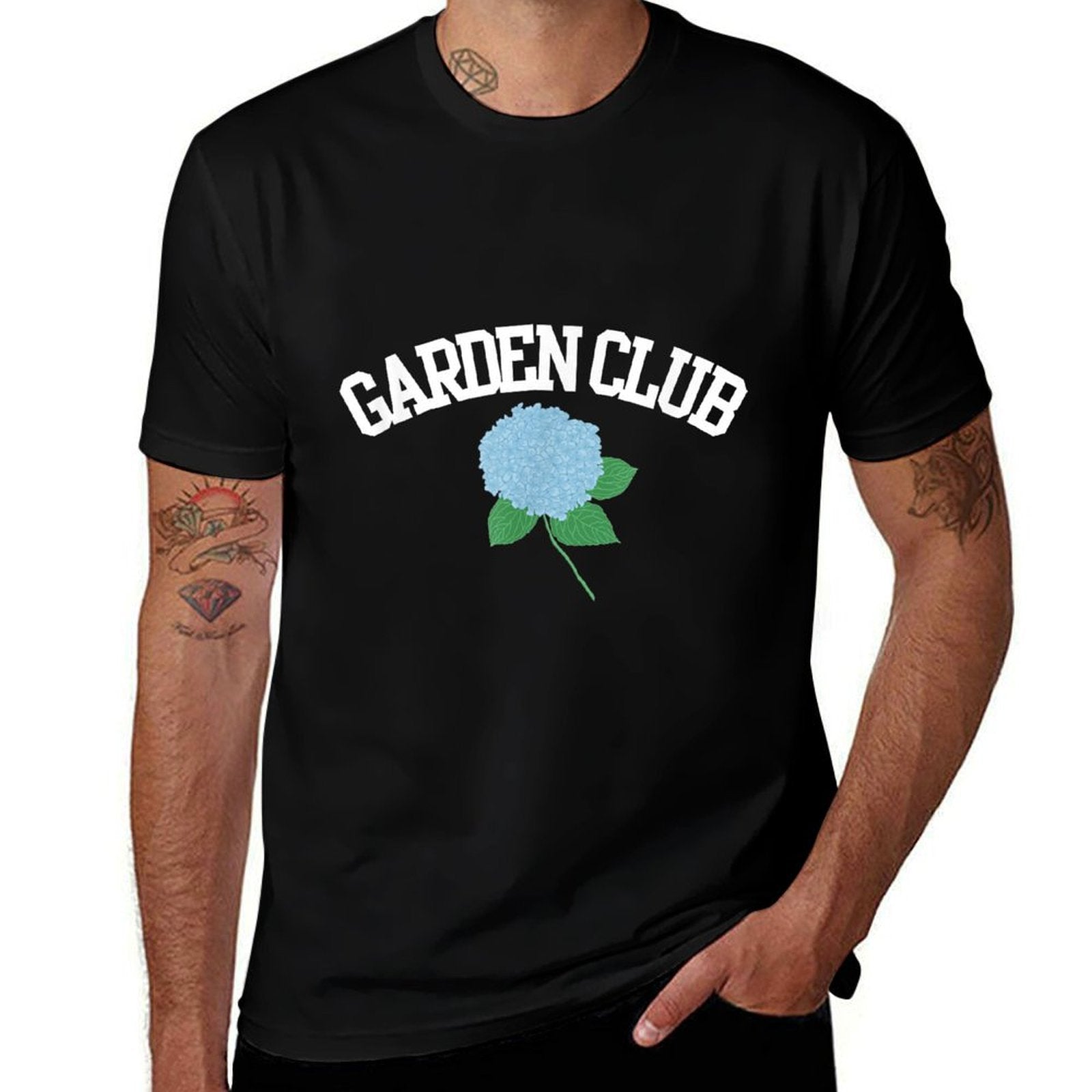 Grandmillennial Hydrangea Style Garden Club  Heathered Texture T-Shirt