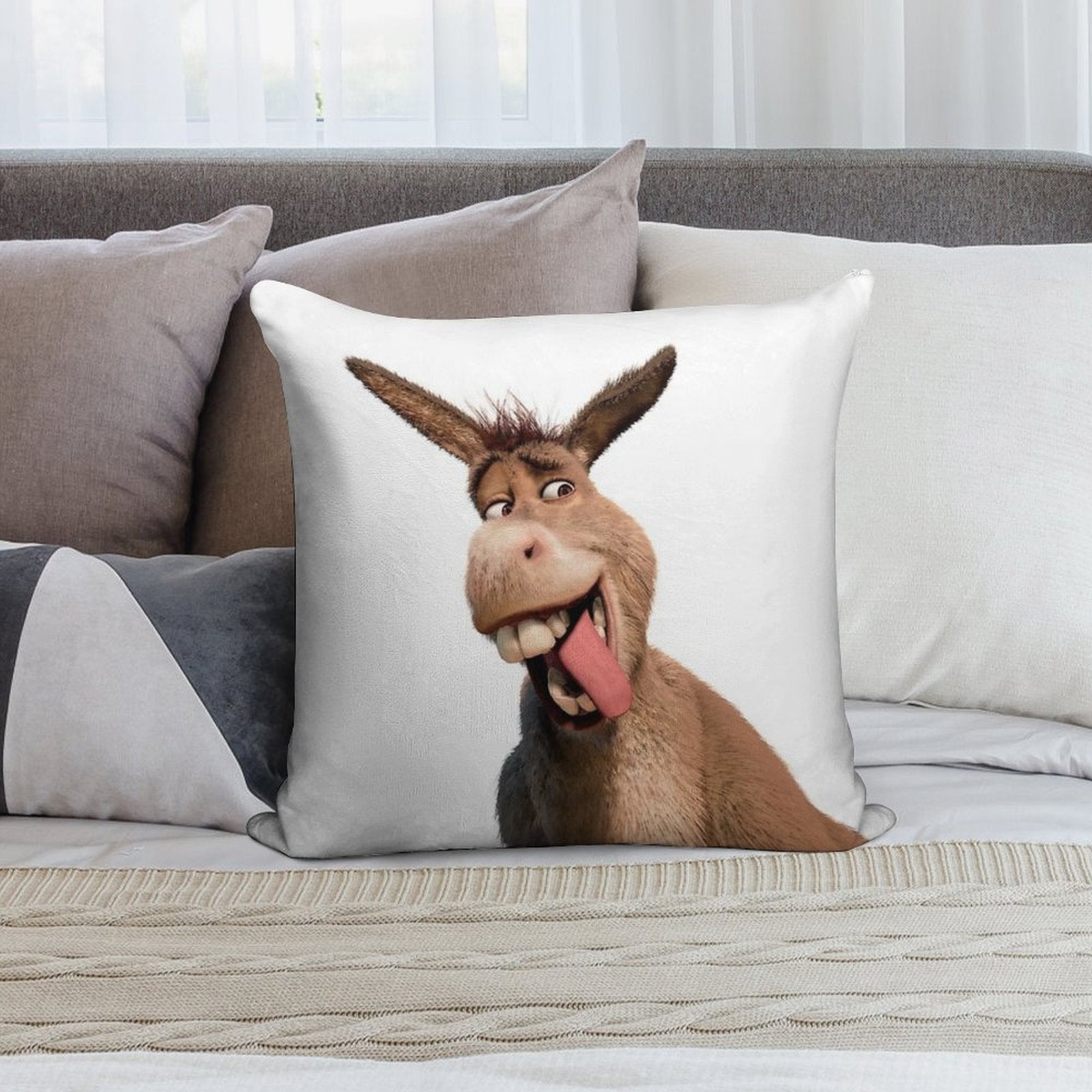 Donkey Shrek Soft Ultra-Soft Texture Throw Pillow