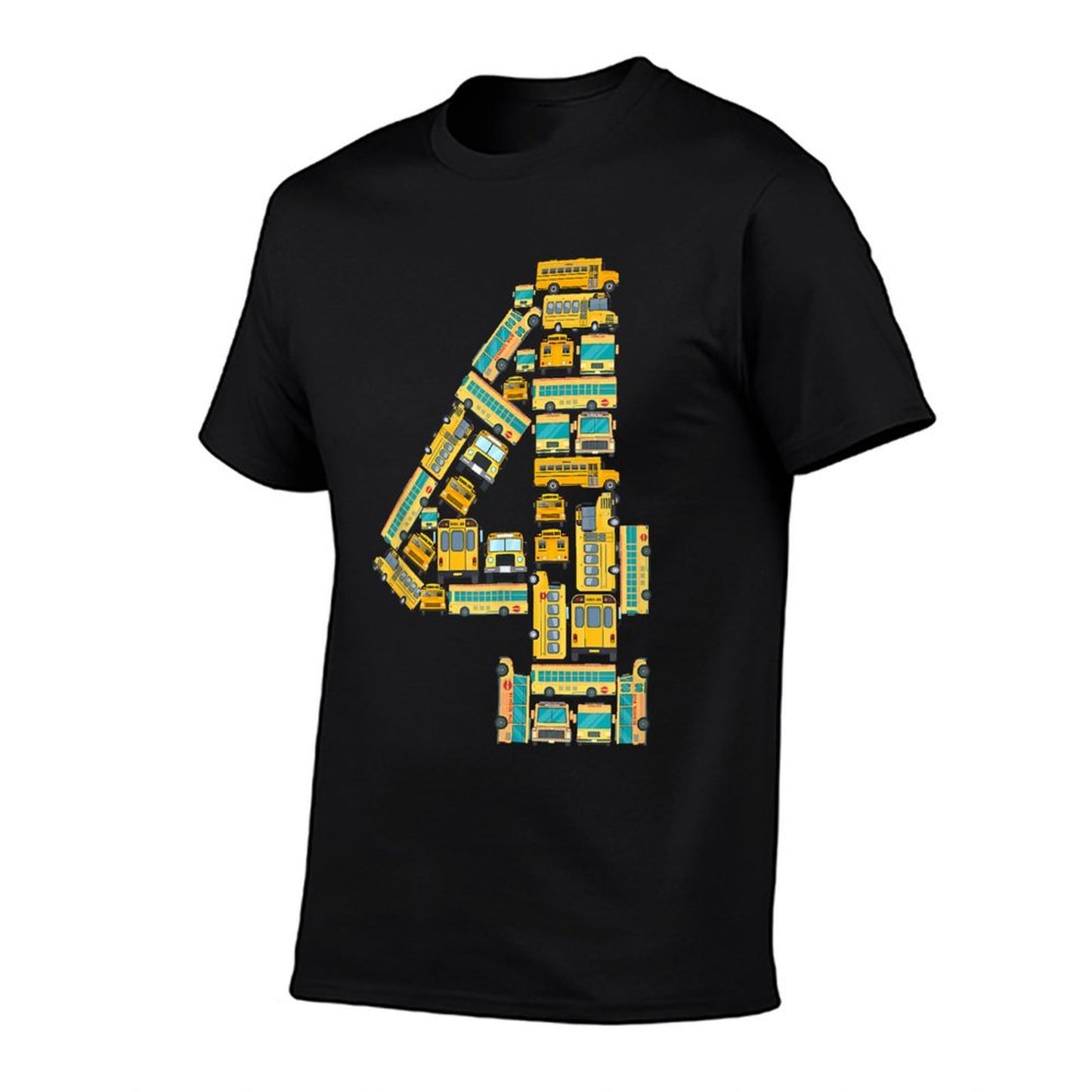 4-Year-Old Toddler 4th Birthday School Bus Theme Kids Party  Graphic-printed T-Shirt