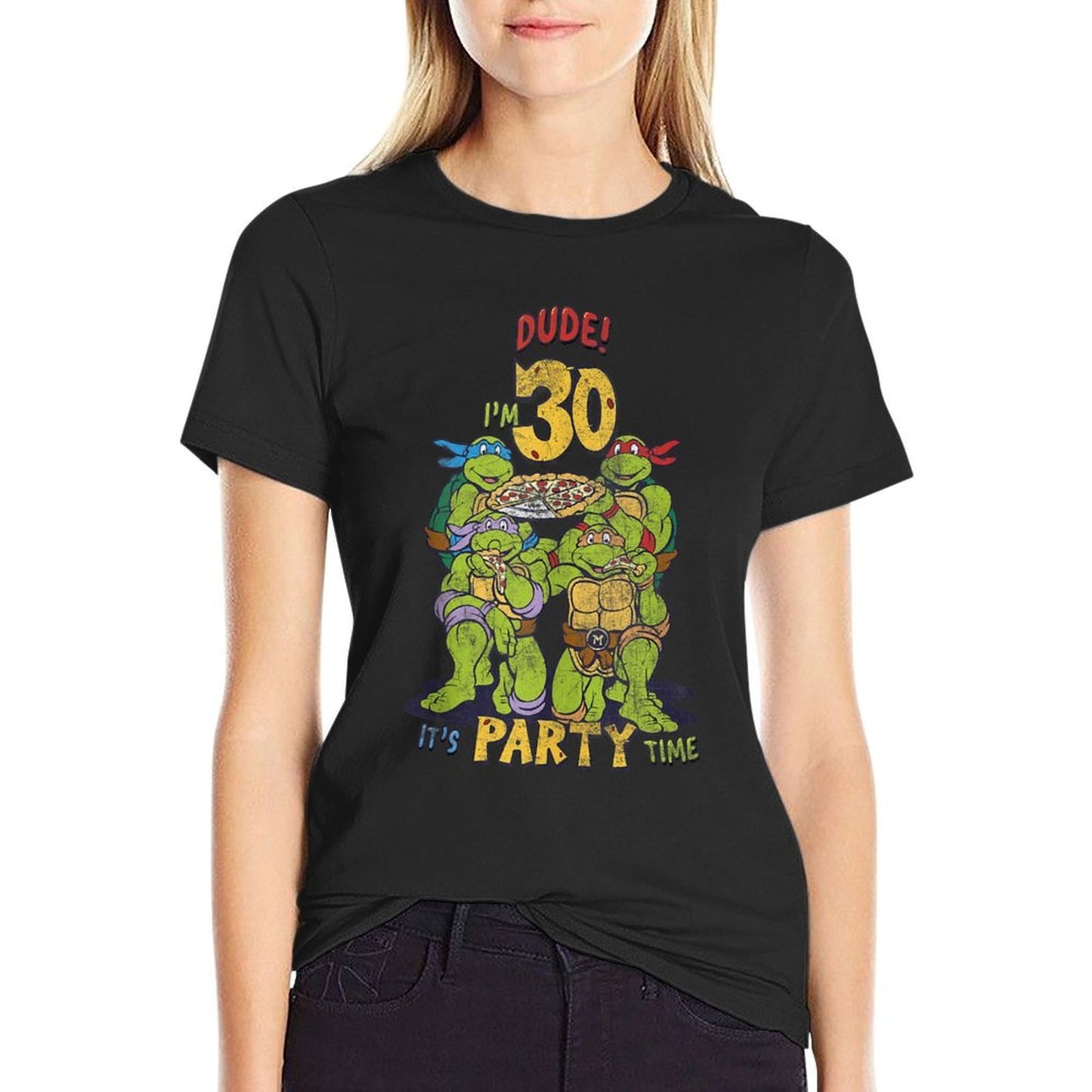 Teenage Mutant Ninja Turtles 30th Birthday Pizza Party Wrinkle-resistant T-Shirt