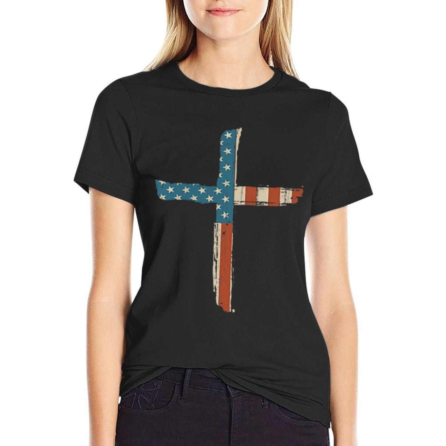Stand For The I Kneel For The Cross - Front And Back Soft T-Shirt