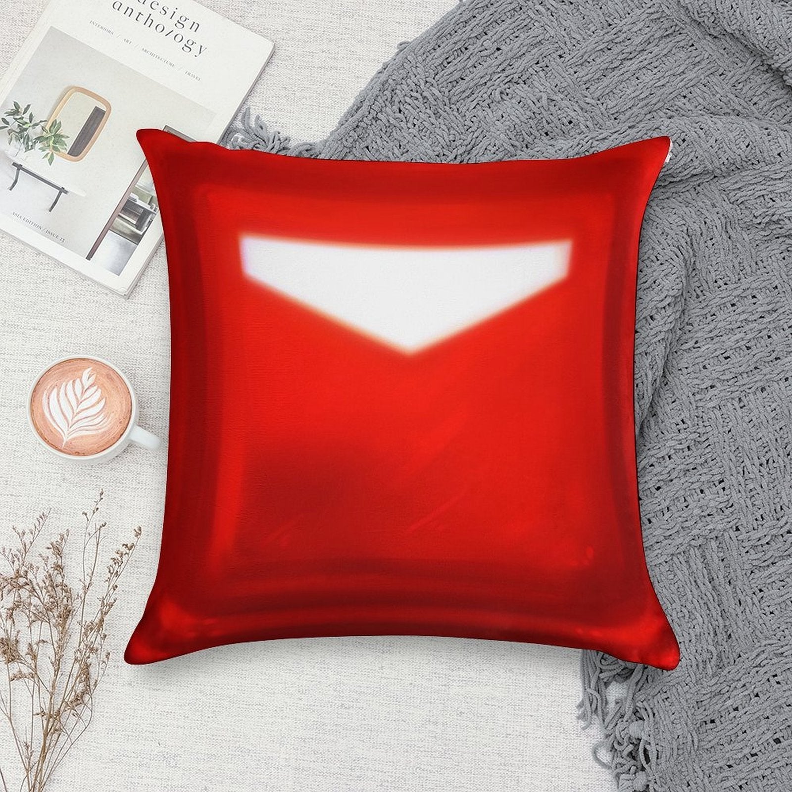 Beat Saber - Crimson Red Cube Block Soft Style Accent Throw Pillow