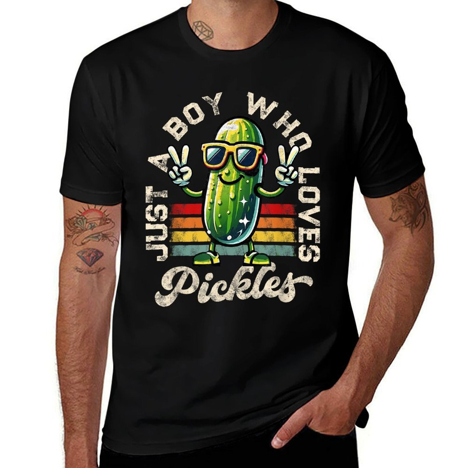 Just A Boy Who Loves Pickles Picklen Boys Toddler Kid  Tagless Design T-Shirt