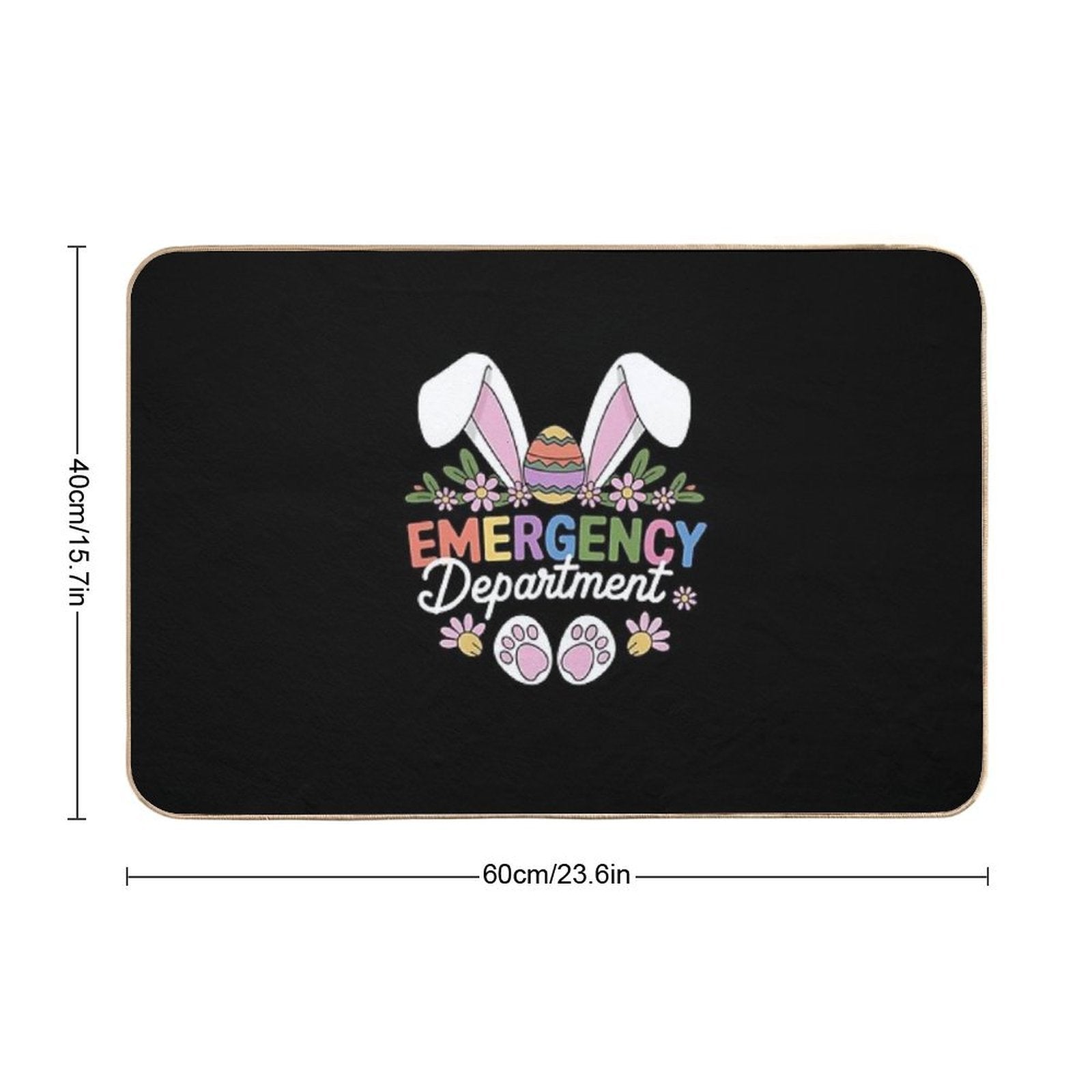 Emergency Department Easter Bunny  Stain-Proof Bath Mat