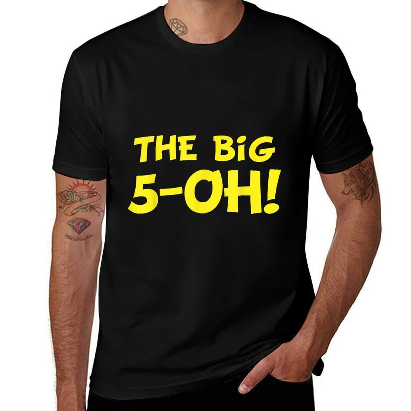 The Big 5-Oh 50th Birthday T Gift for Fifty Year Old Fade-proof Color T-Shirt