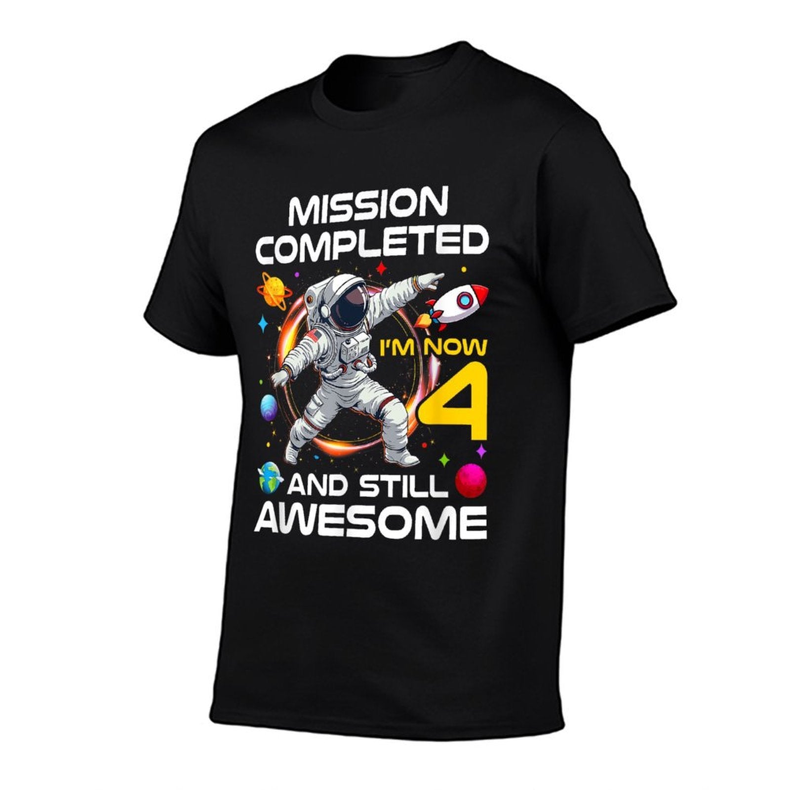 4Th Birthday Astronaut 4 Years Old Outer Space Birthday  Stretchy T-Shirt