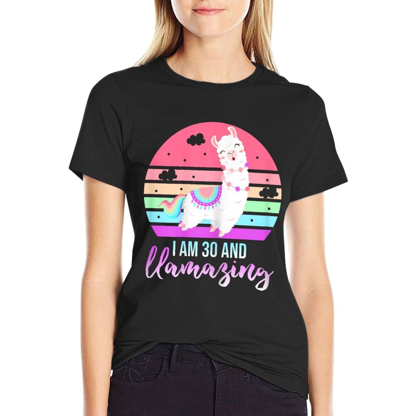 30 Years Old 30th Birthday Llamazing Llama Gift  Stretchy T-Shirt