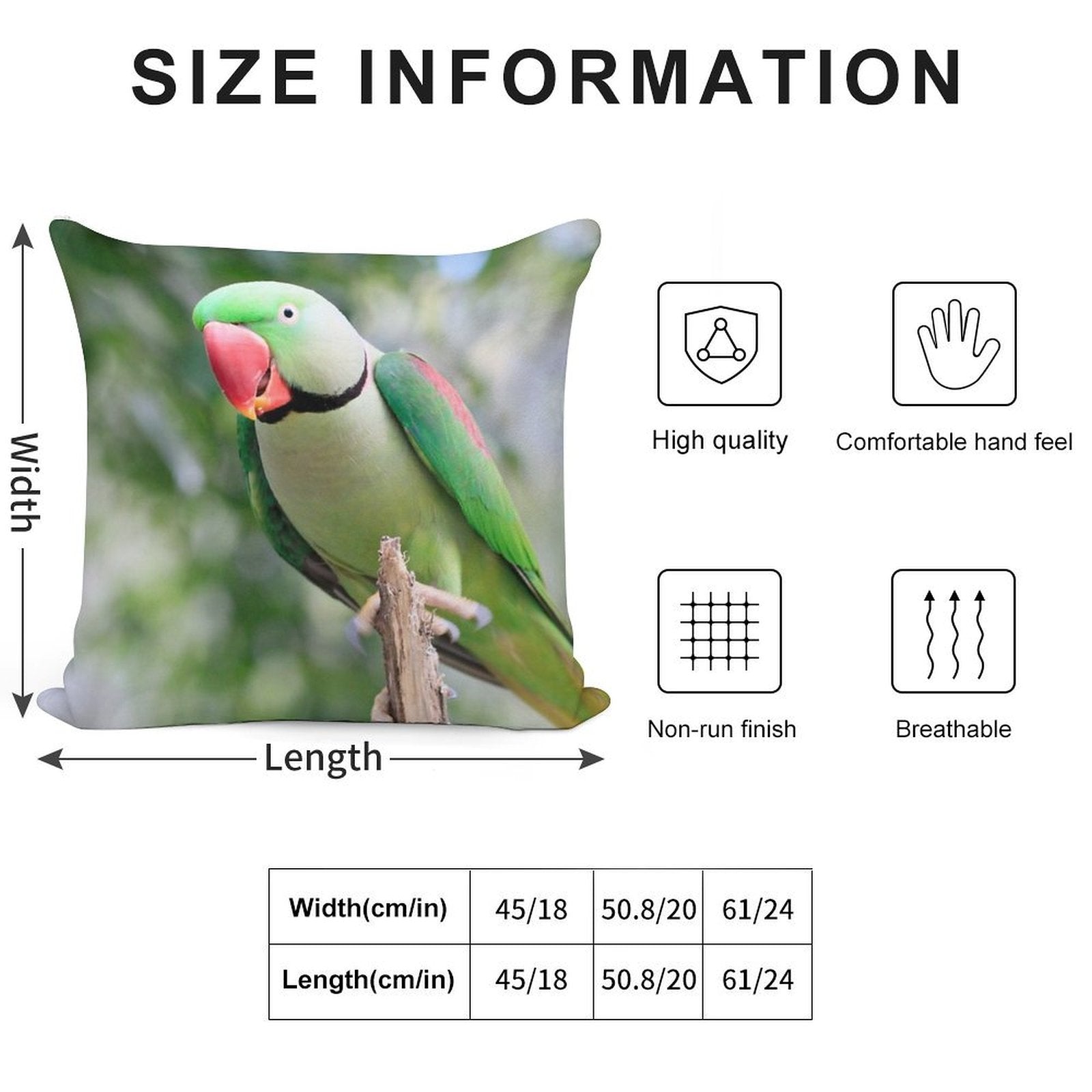 Alexandrine Parrot Soft Ultra-Soft Texture Throw Pillow