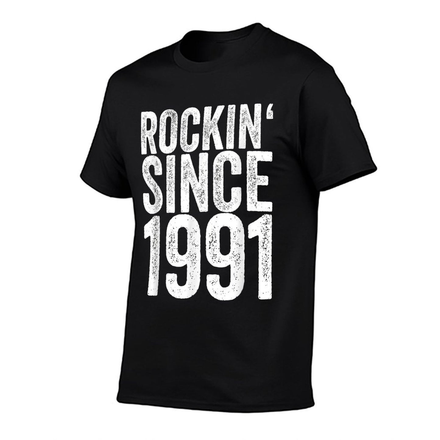 30 Years Old 1991 Funny Rock 30th Birthday  Ribbed Collar T-Shirt