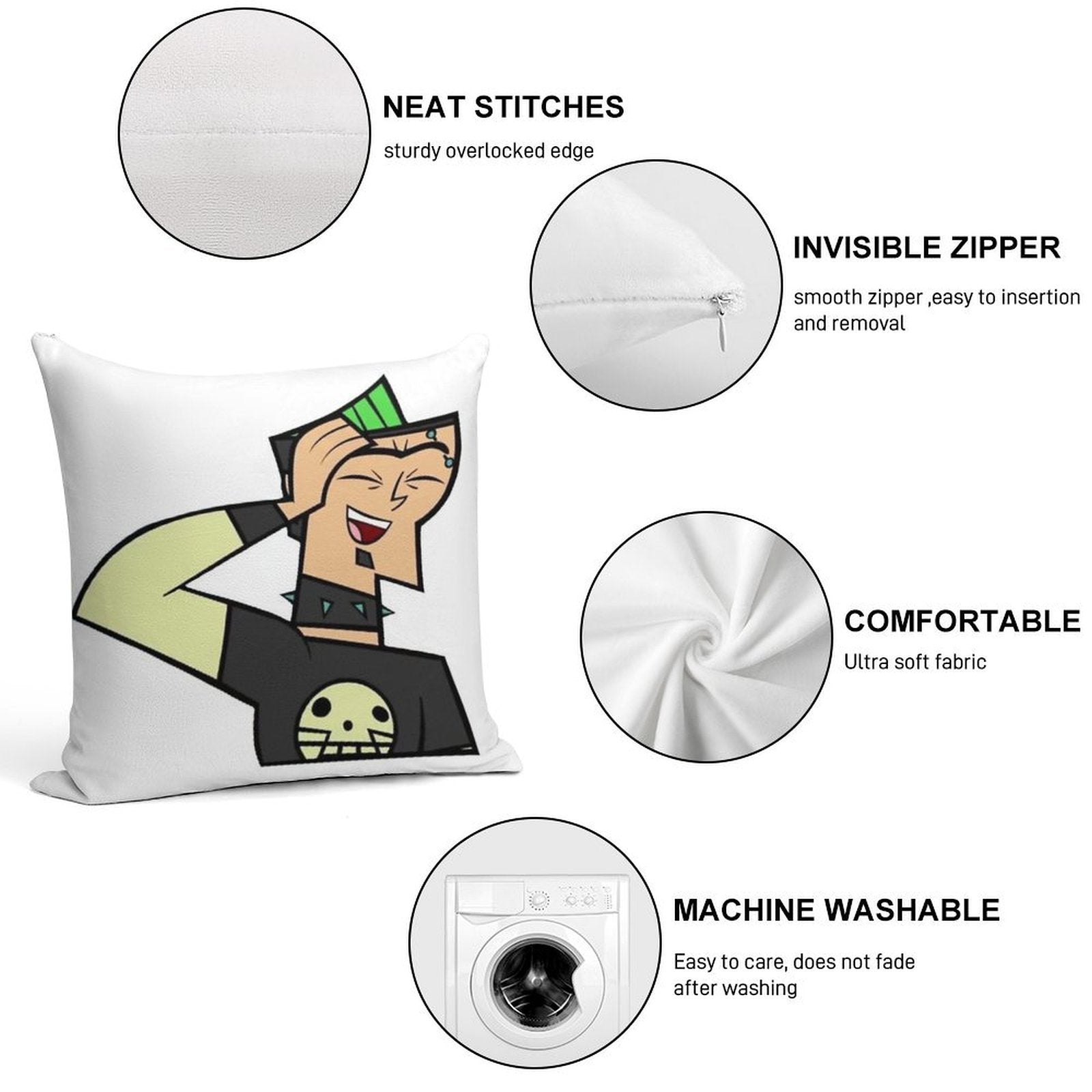 Duncan - Total Drama Soft Multiple Sizes Throw Pillow