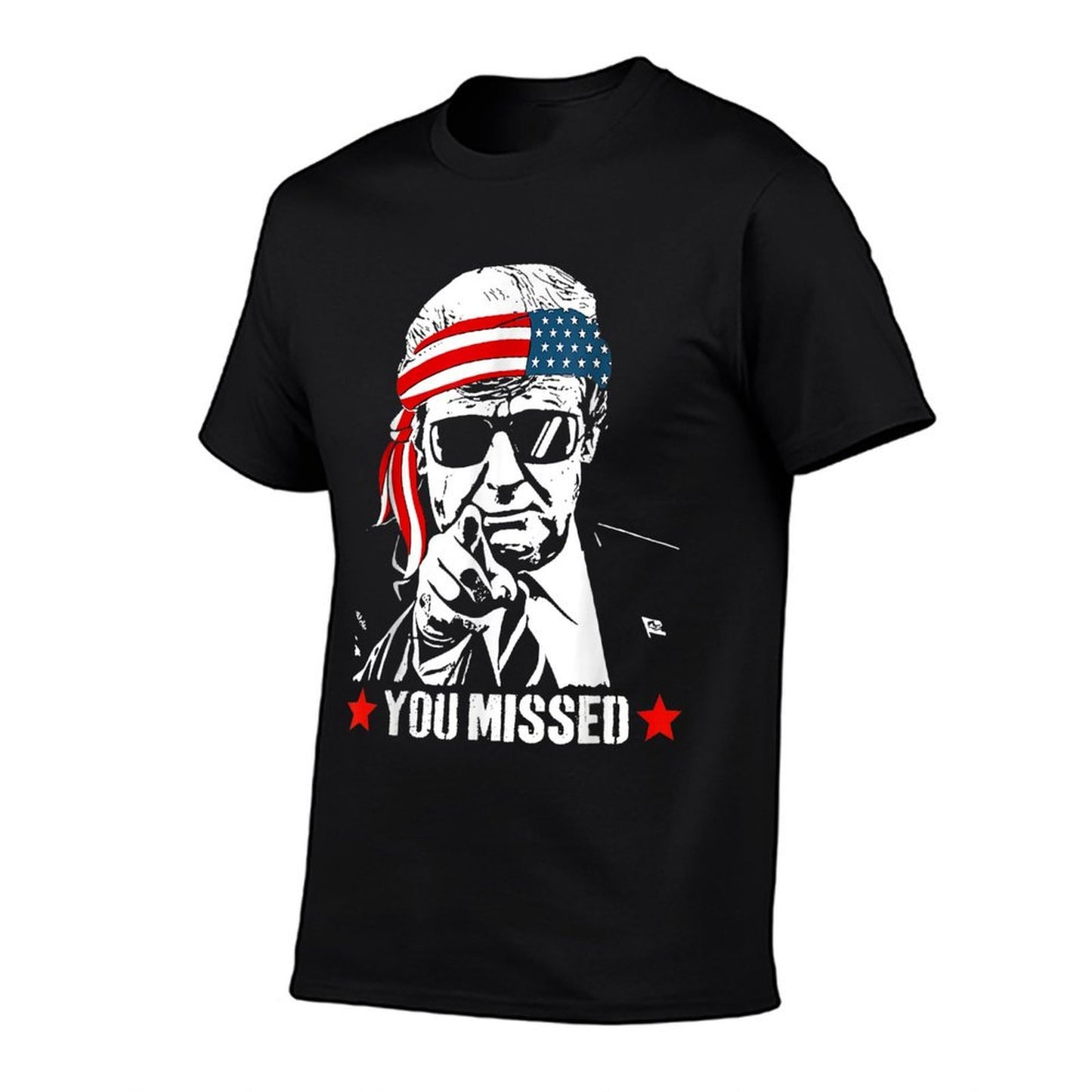 You Missed, You Missed Trump 2024 You Missed, Small, Black Trendy Pattern T-Shirt