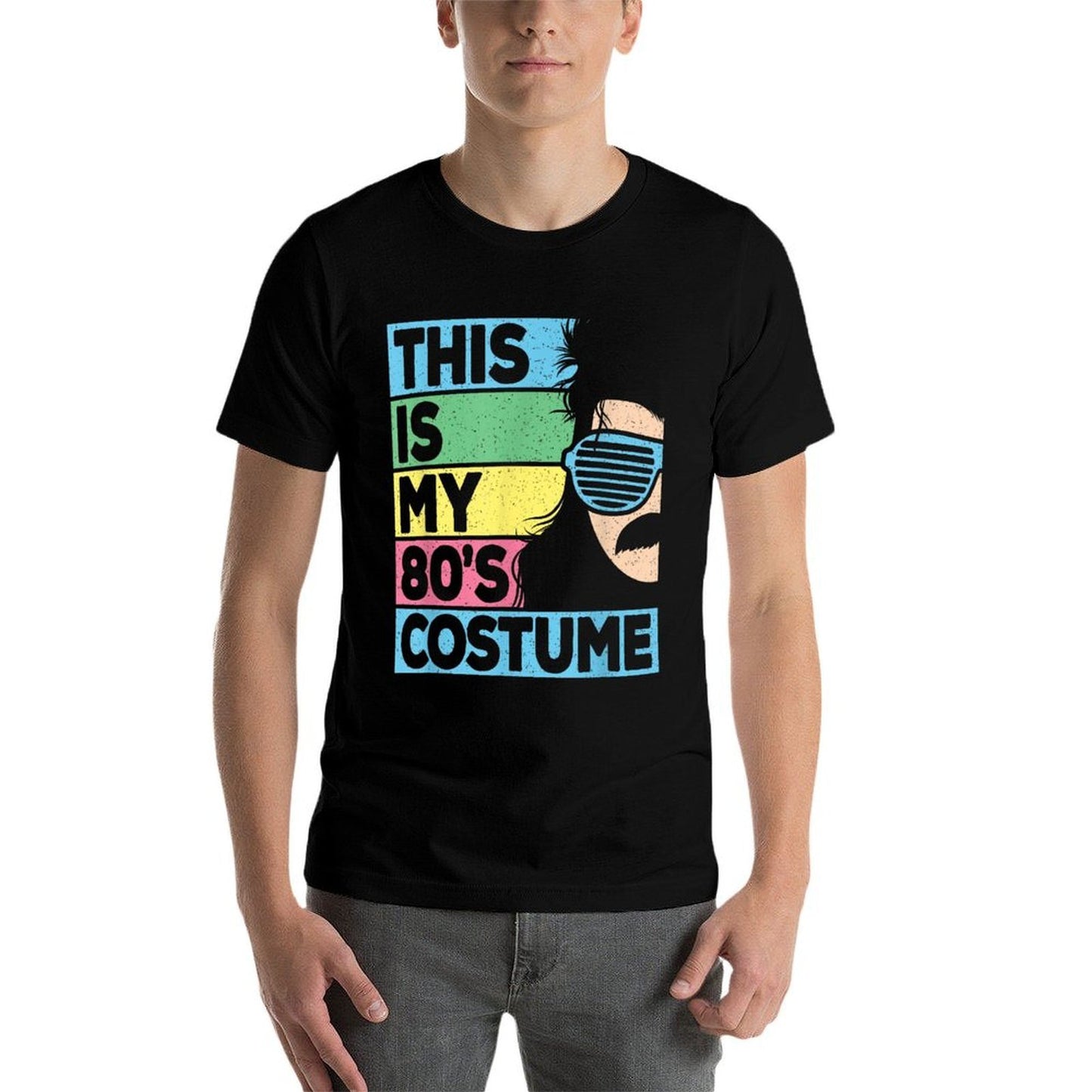 This Is My 80s Costume Men 1980s 80s Outfit Disco Party  Slim-fit Cut T-Shirt